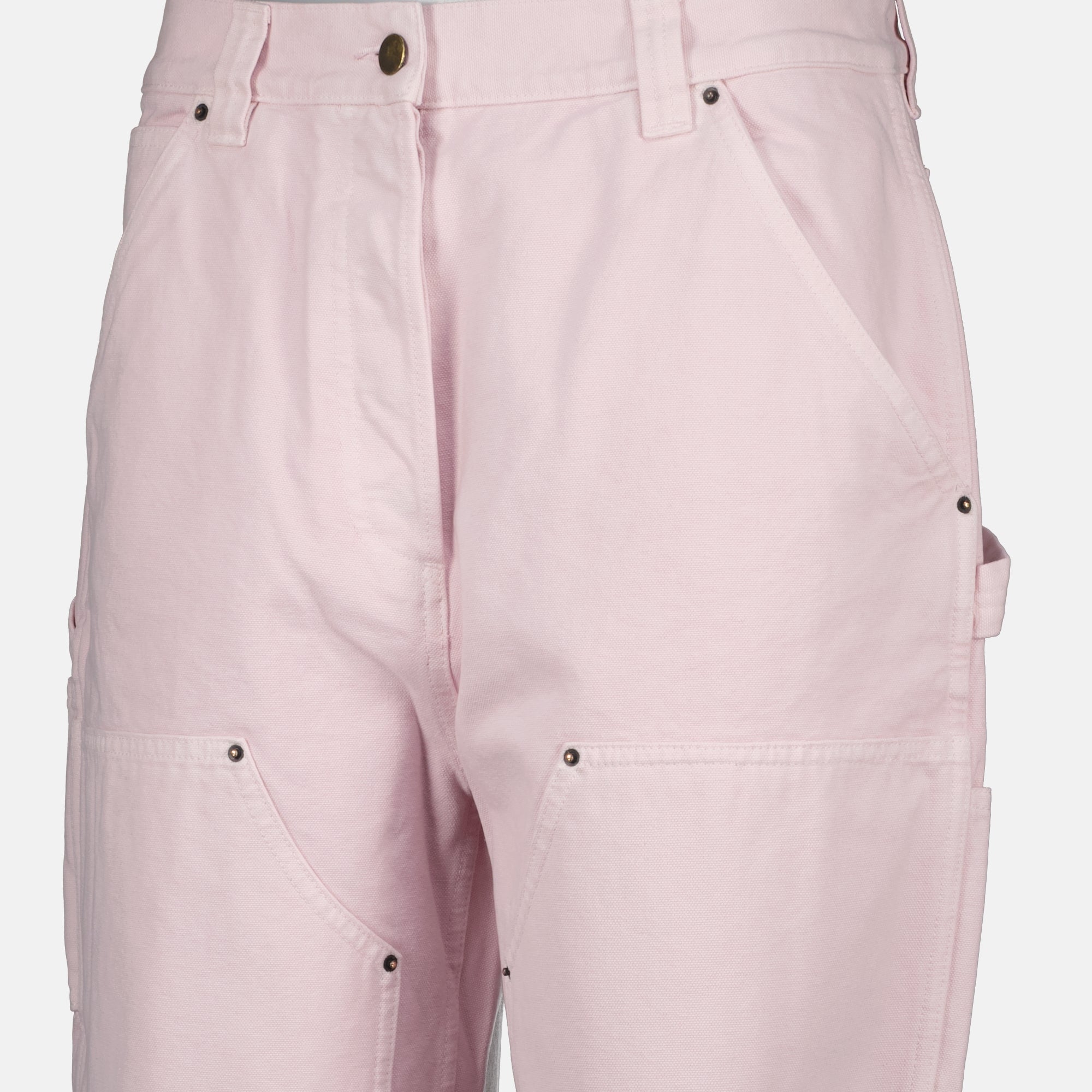 Image of the pink cargo pants by Prada for Women - Spring-Summer 2026 - Detailed View_1