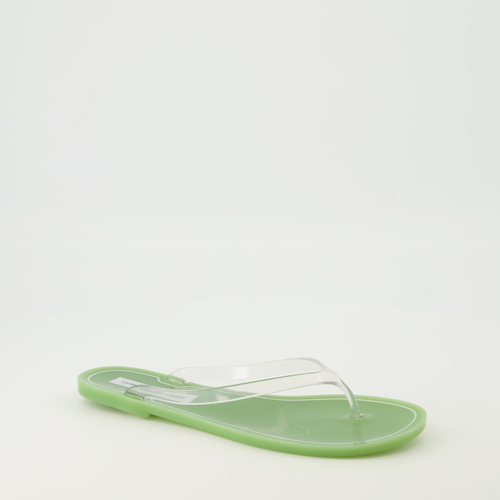 Imagen de las sandalias Jo verdes de PVC de la marca Christopher Esber para Mujer - Temporada Primavera-Verano 2026 - Vista tres cuartos delantera derecha