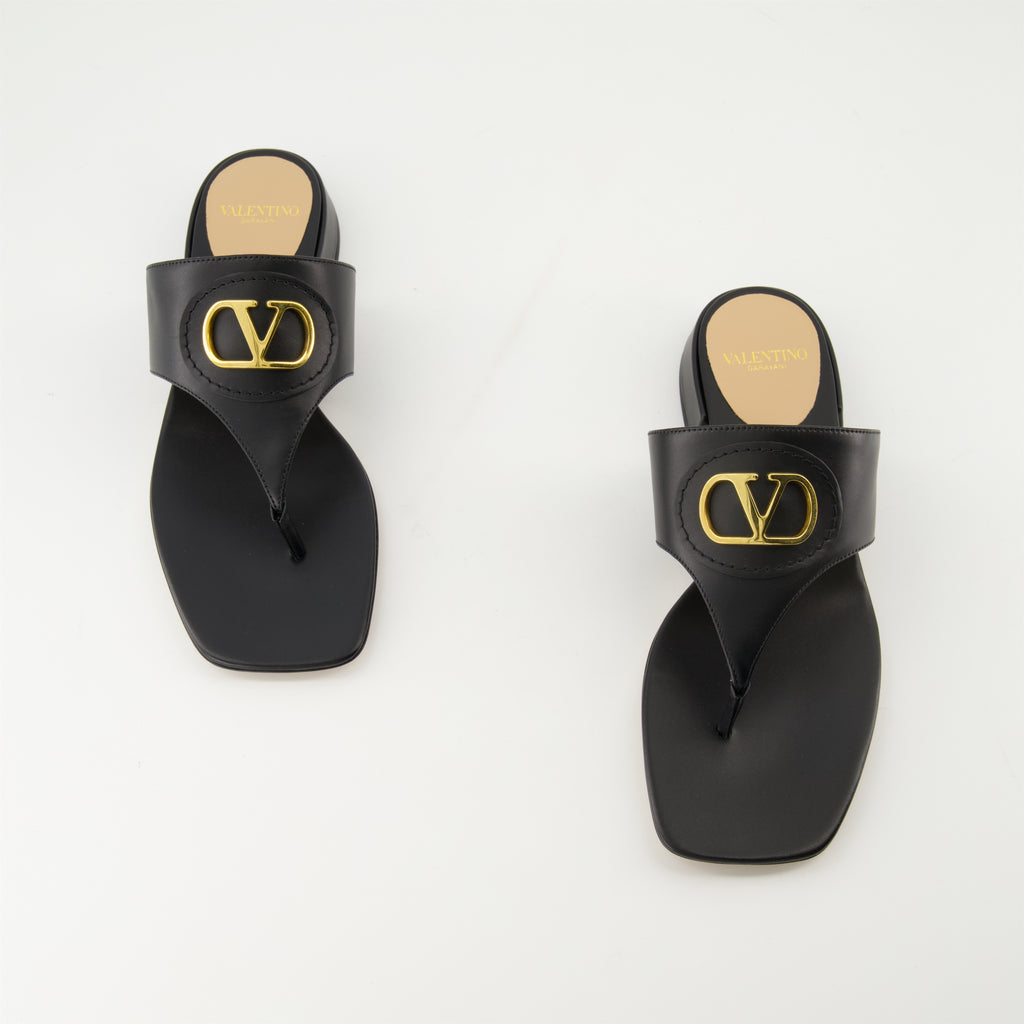 Scarpe aperte Sandali in Pelle VLogo Valentino Garavani Nero Femme