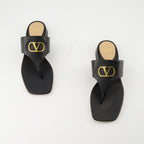 Scarpe aperte Sandali in Pelle VLogo Valentino Garavani Nero Femme