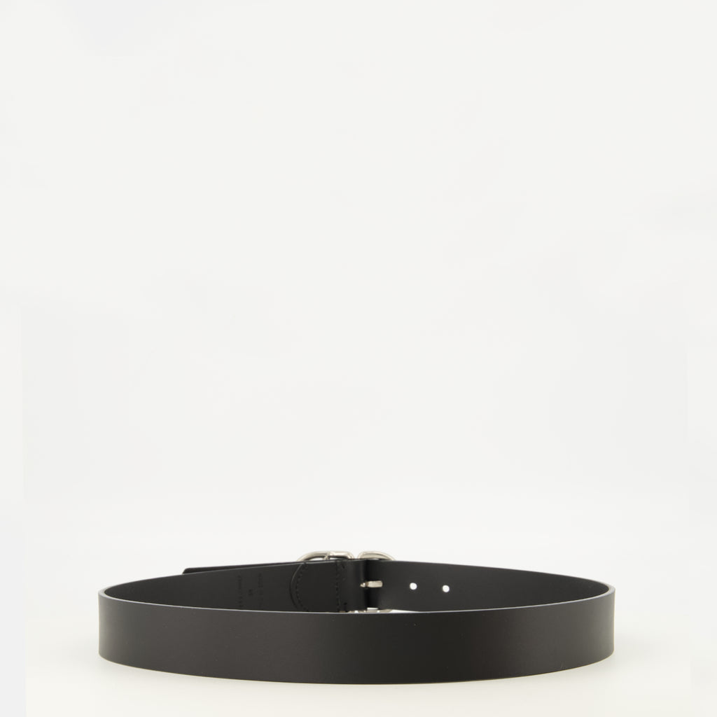 Ceintures Ceinture CD en cuir noir Dior Noir Homme