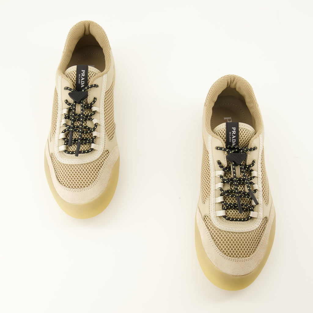 Baskets ベージュ メッシュ スニーカー Prada Beige Femme