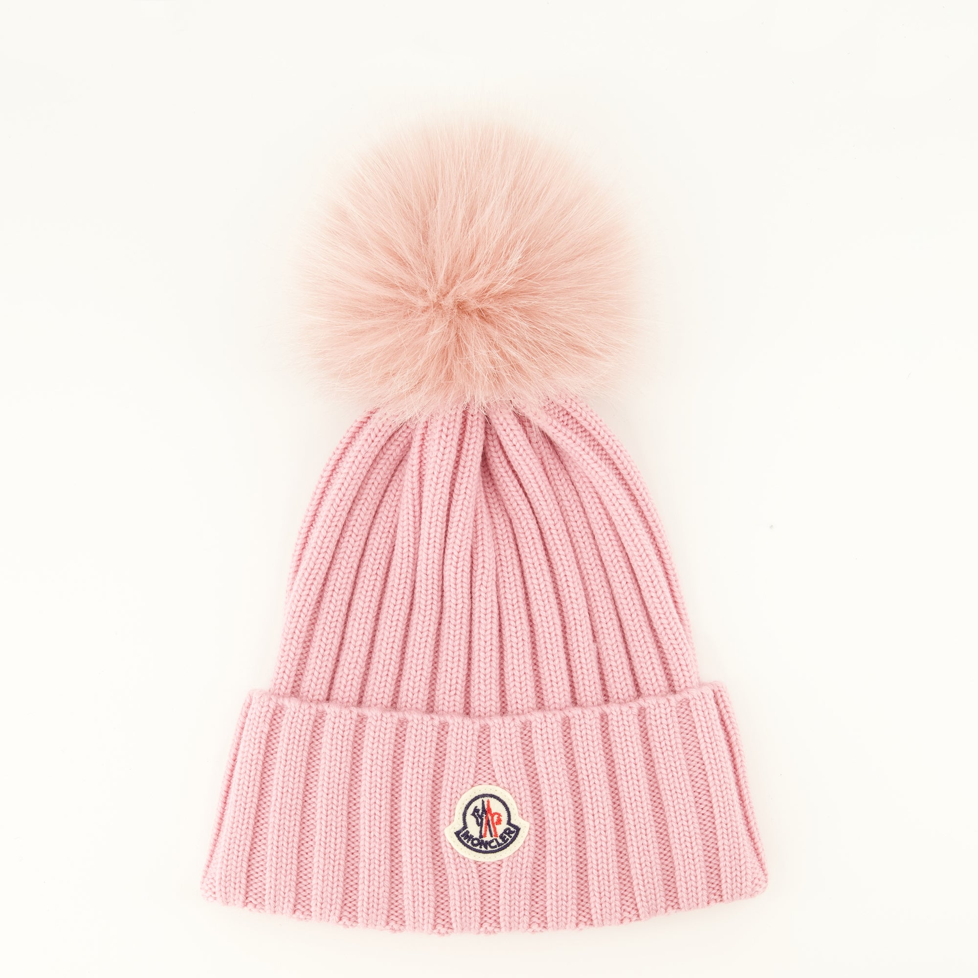 Chapeaux, casquettes et bonnets ピンクのウールビー二ー（ポンポン付き） Moncler Rose Femme