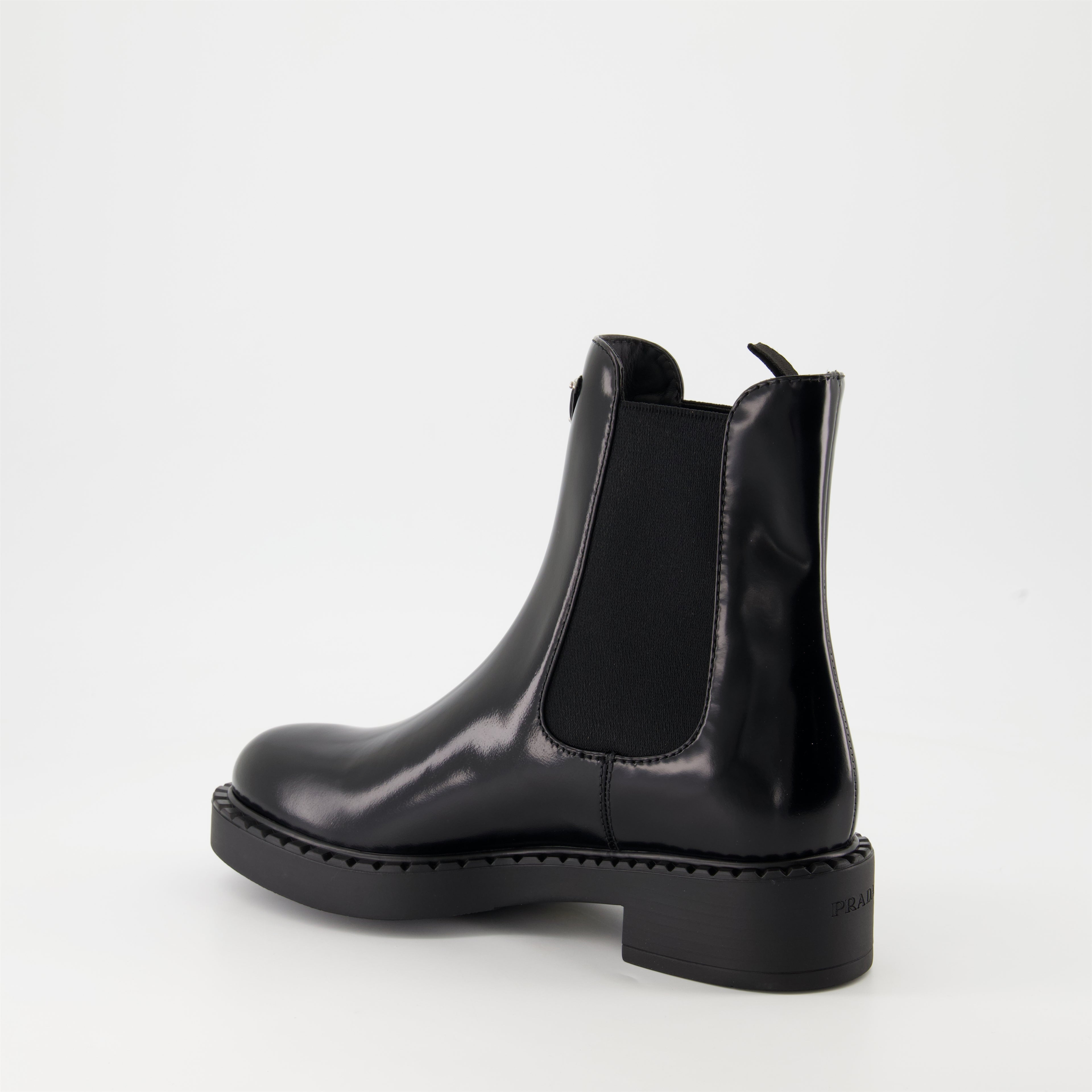 Bottines Bottines en cuir verni Prada Noir Femme