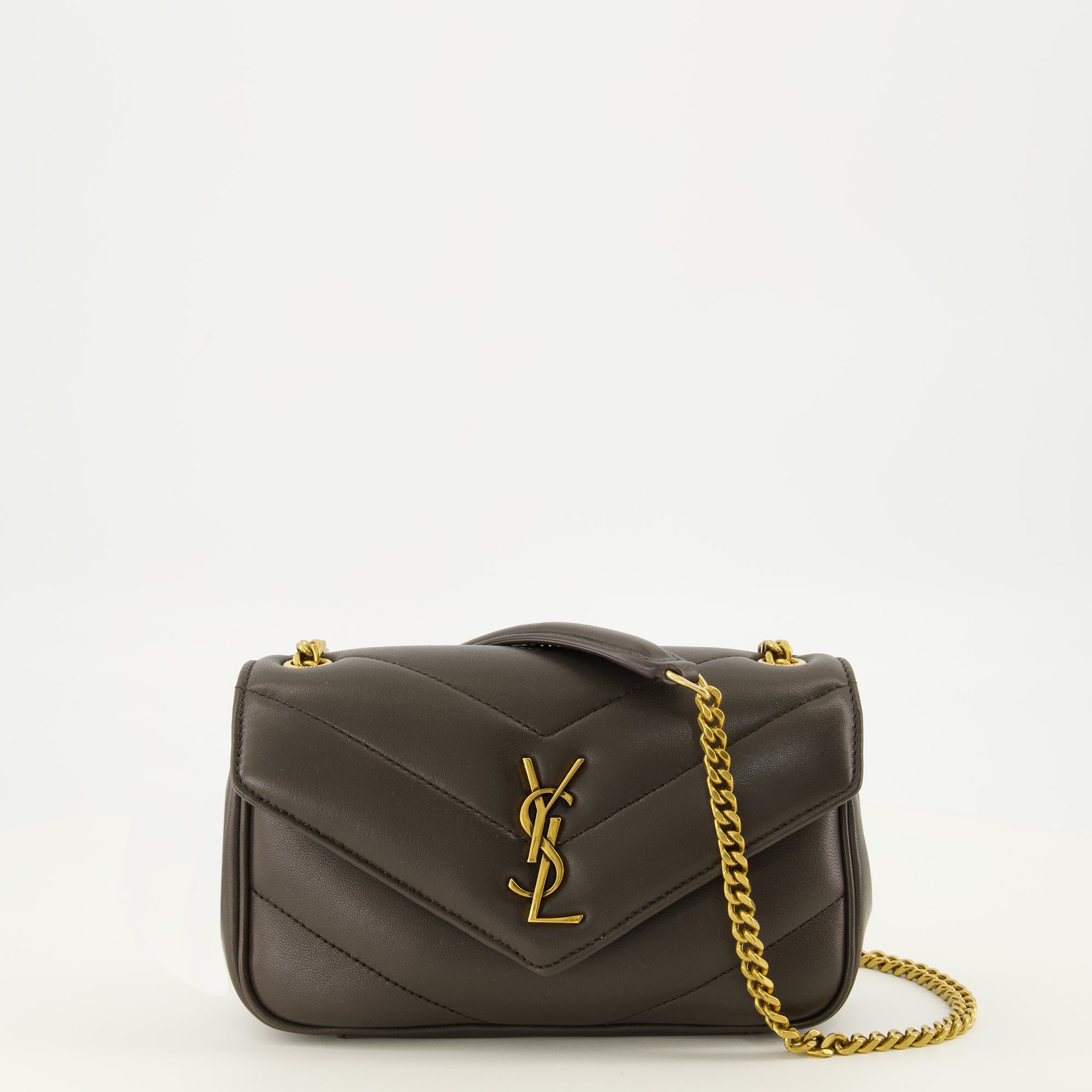 Sacs bandoulière Bolso Mini Loulou de Cuero Marrón Saint Laurent Marron Femme