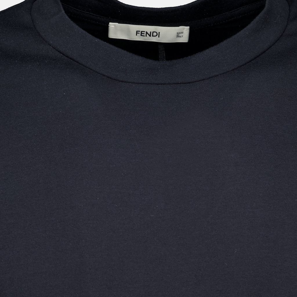 T-shirts T-Shirt Nera in Cotone Fendi Noir Homme
