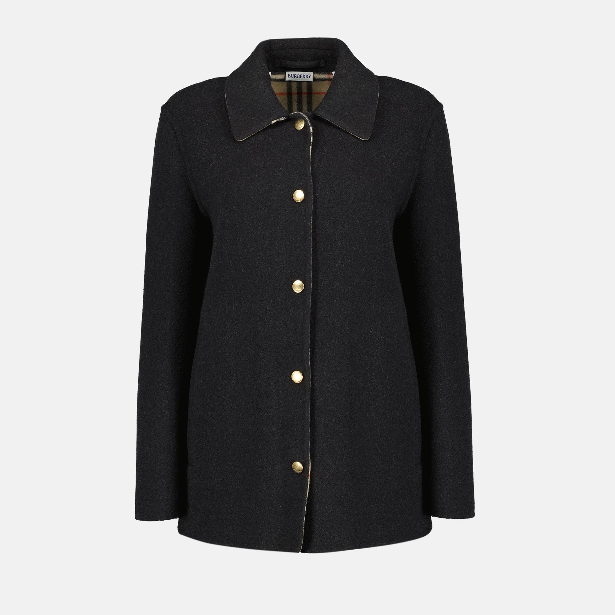 Image de l'article Veste en laine de la marque Burberry pour Femme - Saison Automne-Hiver 2025 - Vue de Face