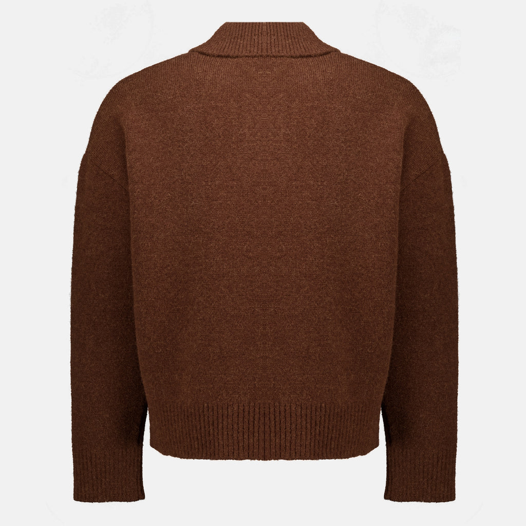 Polos Brauner Alpaka-Pullover Ami PARIS Marron Unisexe
