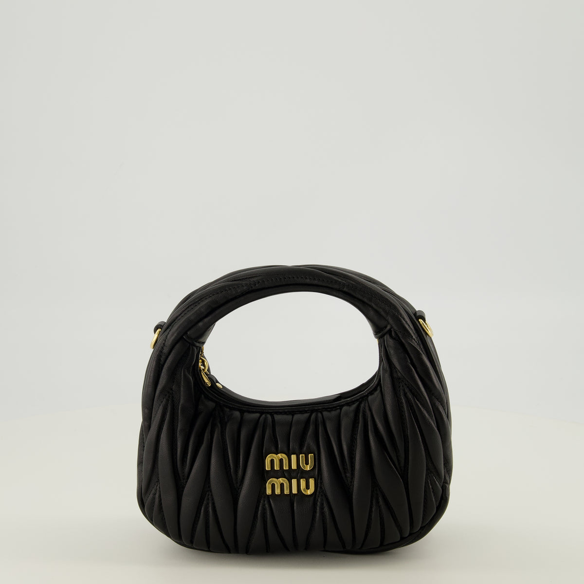 Sacs à main et épaule Mini Hobo Wander Bag Nera Miu Miu Noir Femme