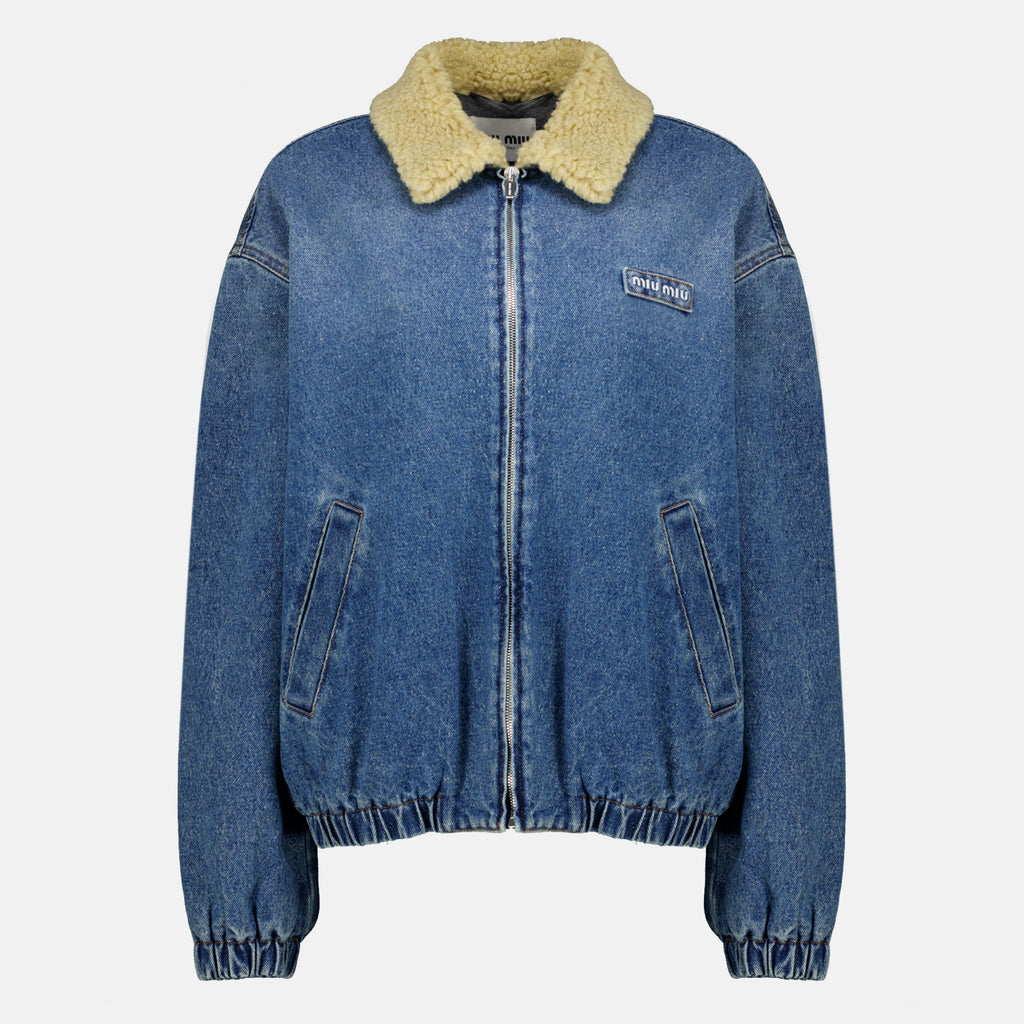 Vestes Giacca in Denim Blu Miu Miu Bleu foncé Femme