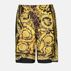 Shorts Short en soie Barocco Versace Jaune Homme
