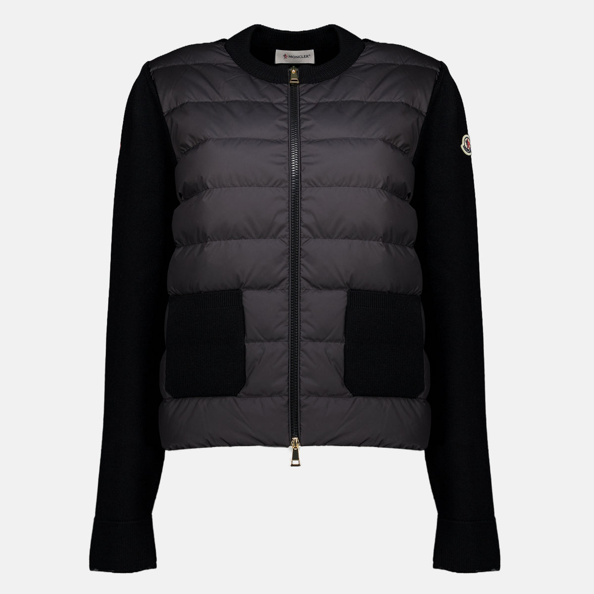 Vestes 블랙 바이-매테리얼 카디건 Moncler Noir Femme