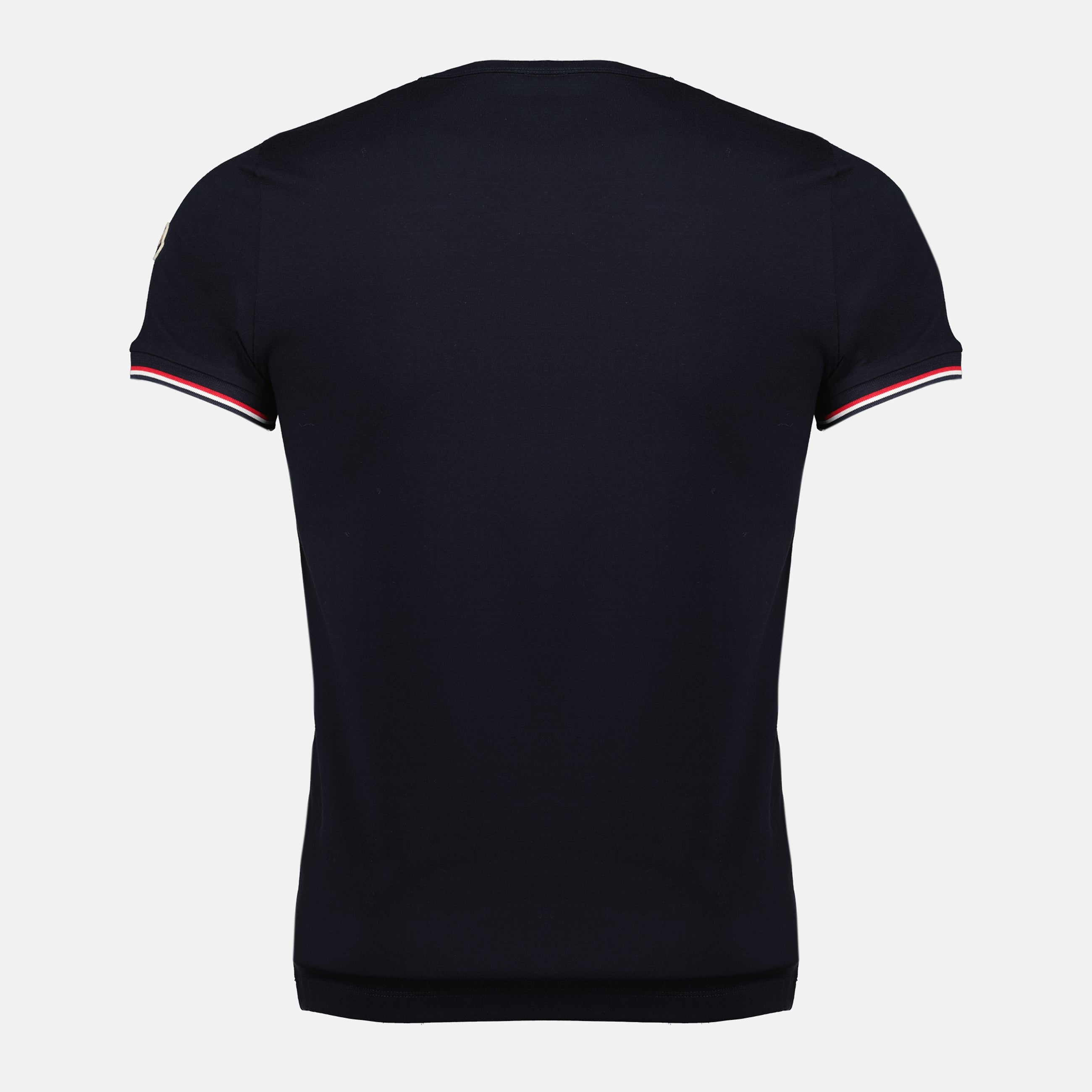 Imagem da t-shirt da marca Moncler para Homem com borda azul marinho - Temporada Primavera-Verão 2026 - Vista Traseira
