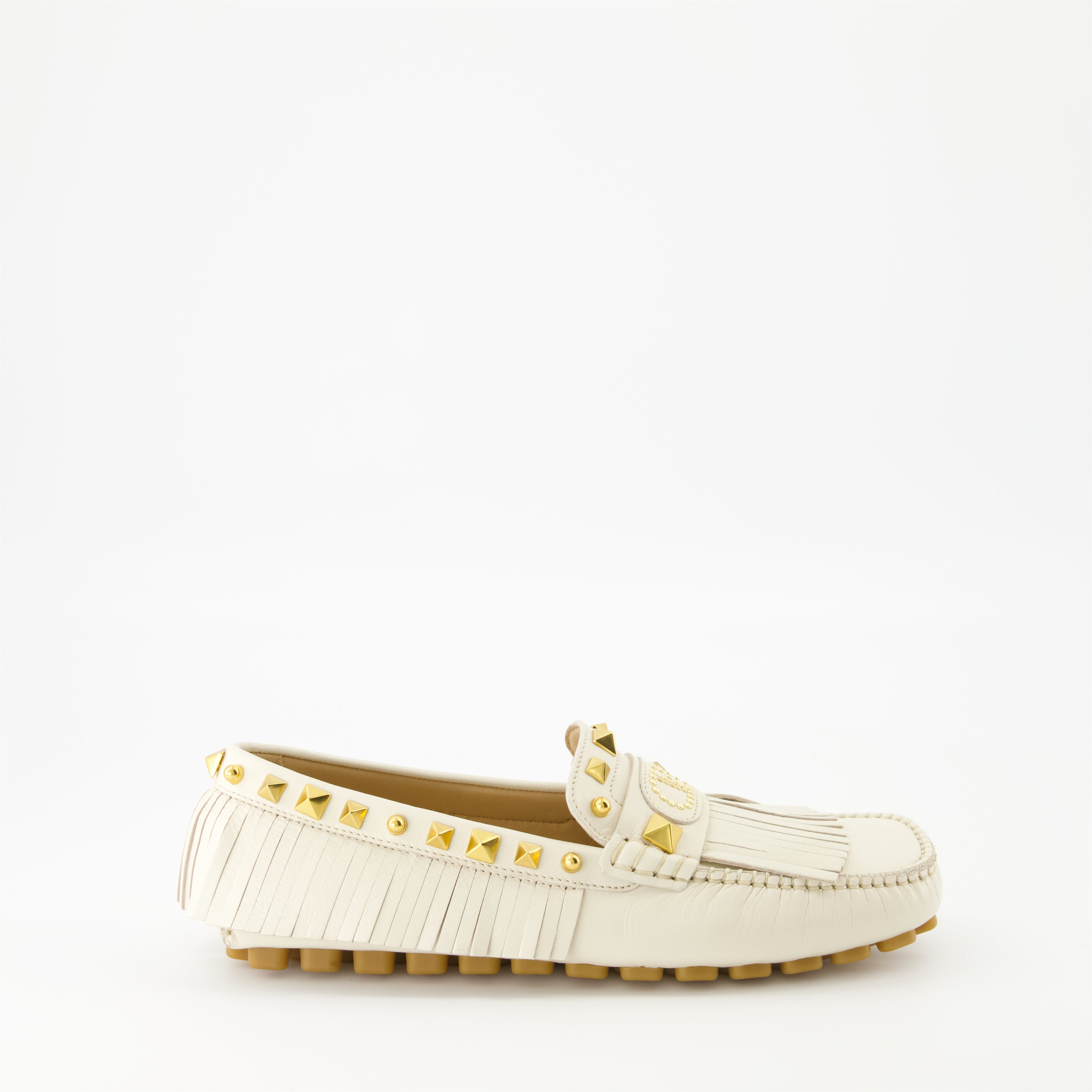 Loafers Fringed Moccasins Plaster Caster Valentino Garavani White Femme