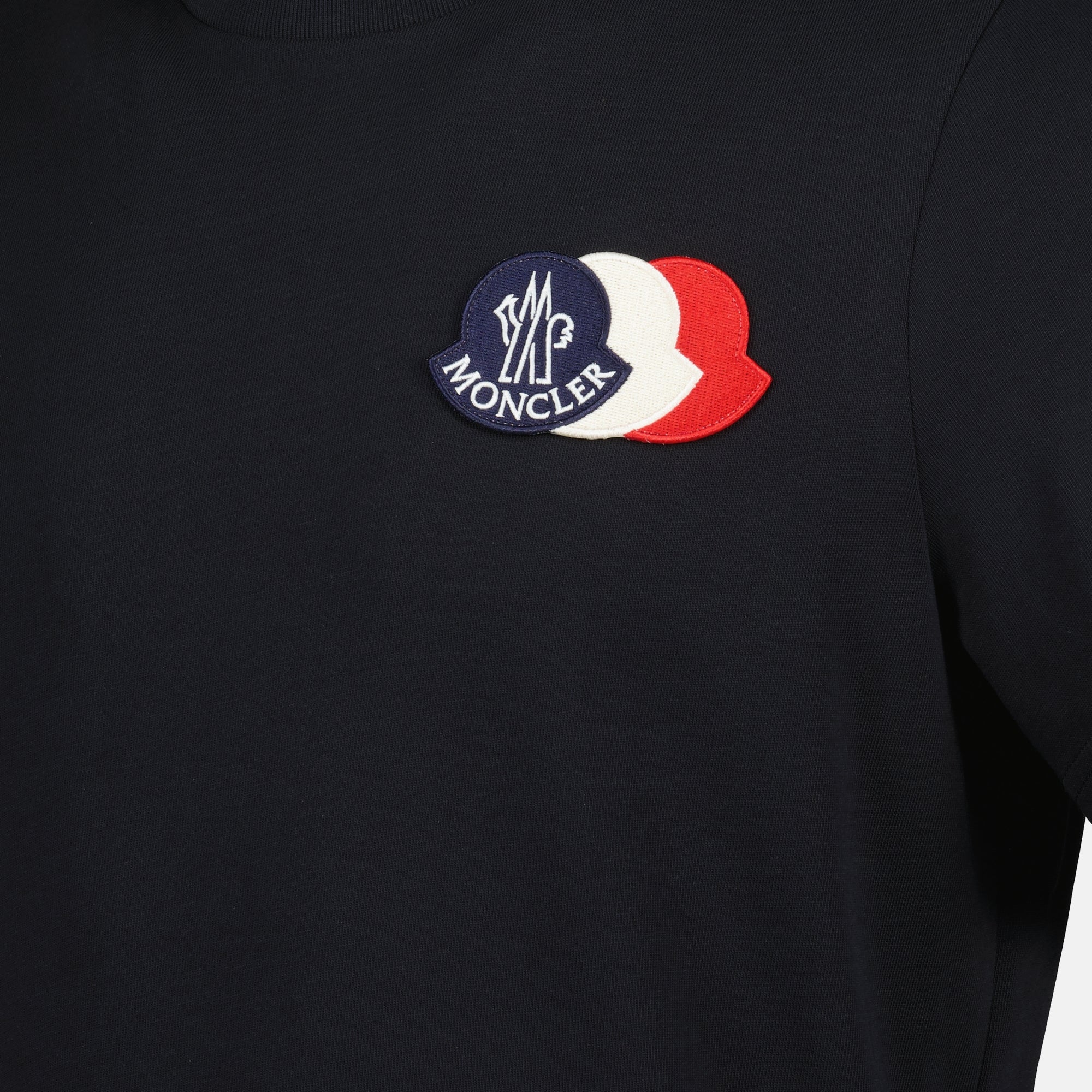 Image of the article Tri-color logo T-shirt by Moncler for Men - Autumn-Winter Season 2025 - Detailed View_5