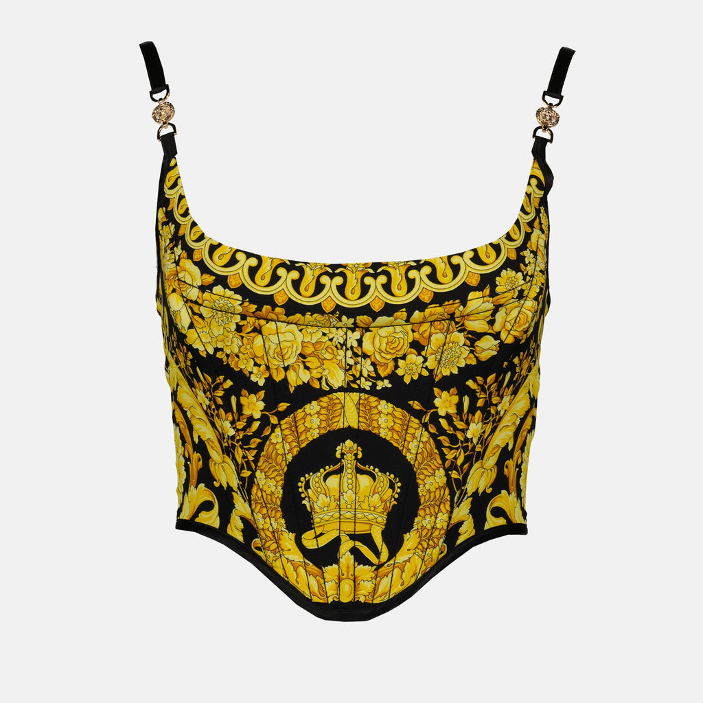 Tops Top corset Barocco Versace Jaune Femme