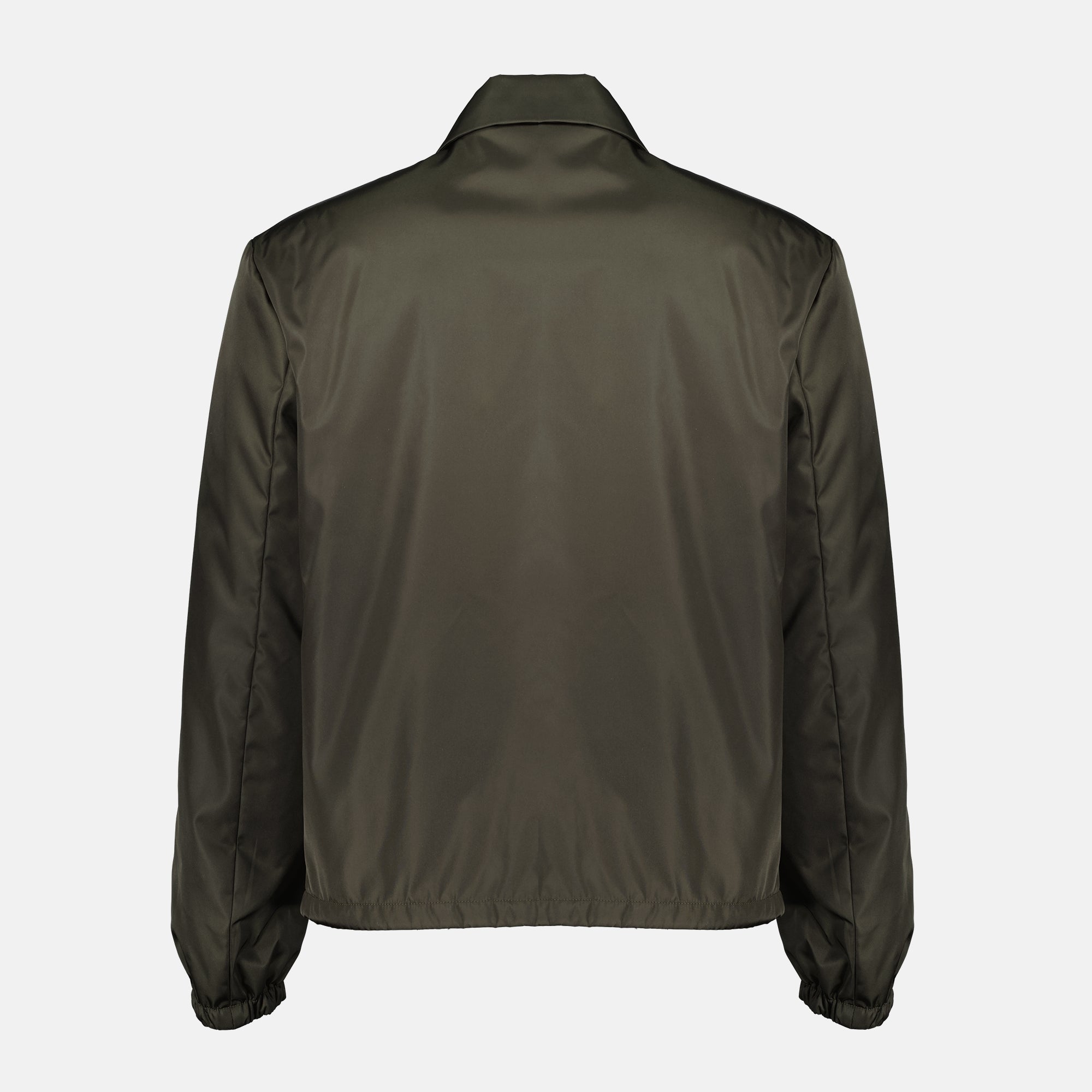 Image of the Prada Men's Khaki Nylon Jacket - Spring-Summer 2026 - Back View