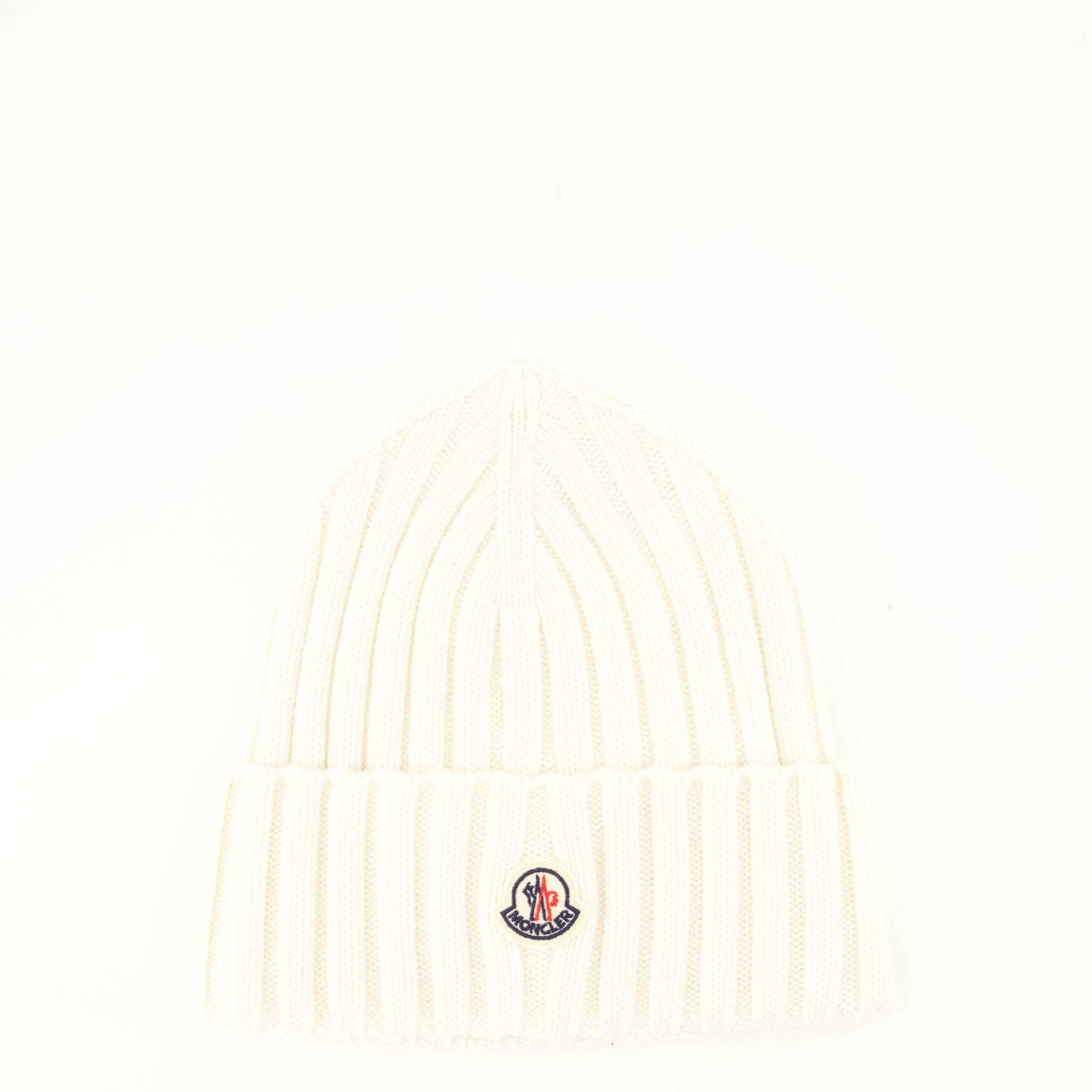 Chapeaux, casquettes et bonnets Gorro de lana blanco con logo Moncler Blanc Femme