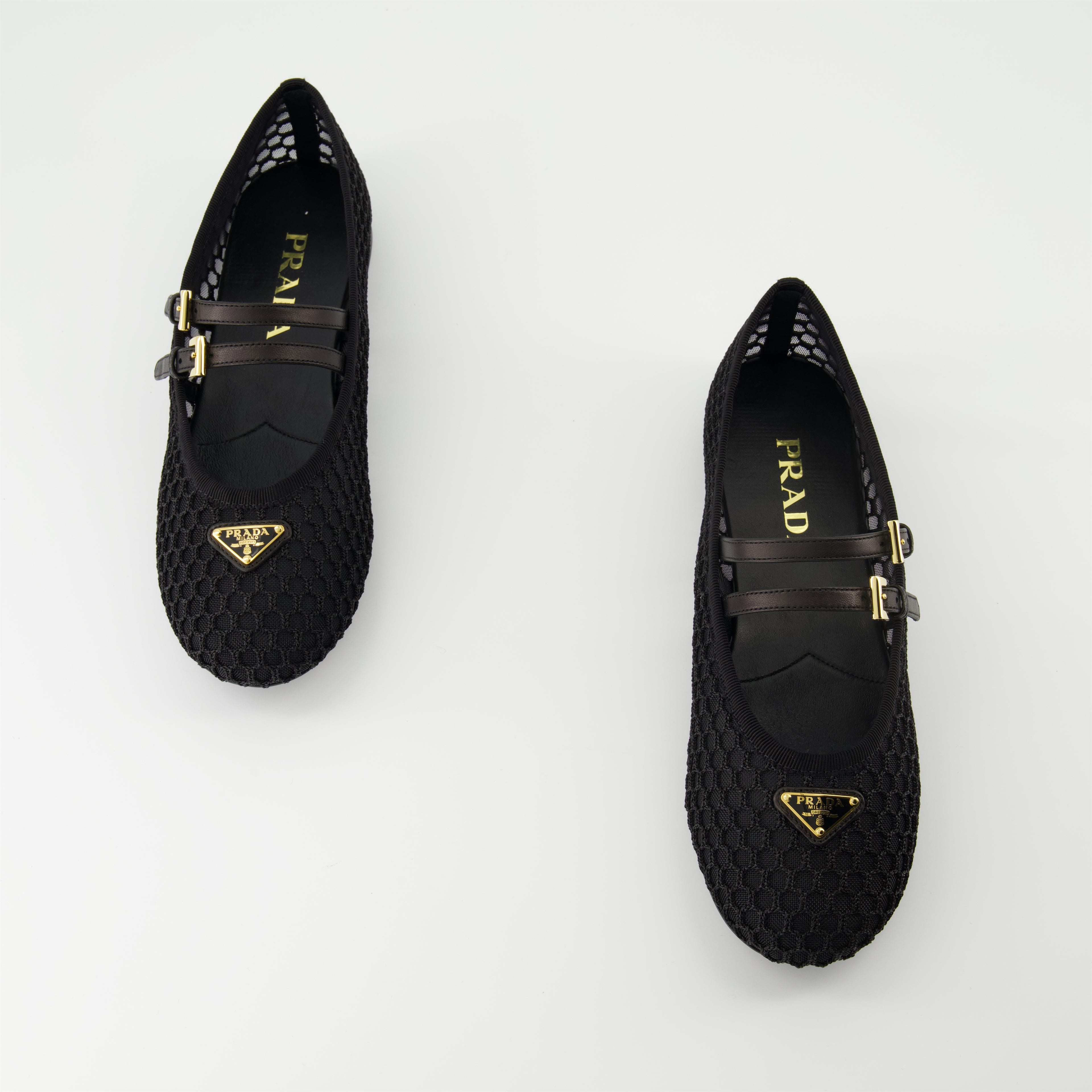Flat shoes Mesh Ballet Flats Prada Black Femme
