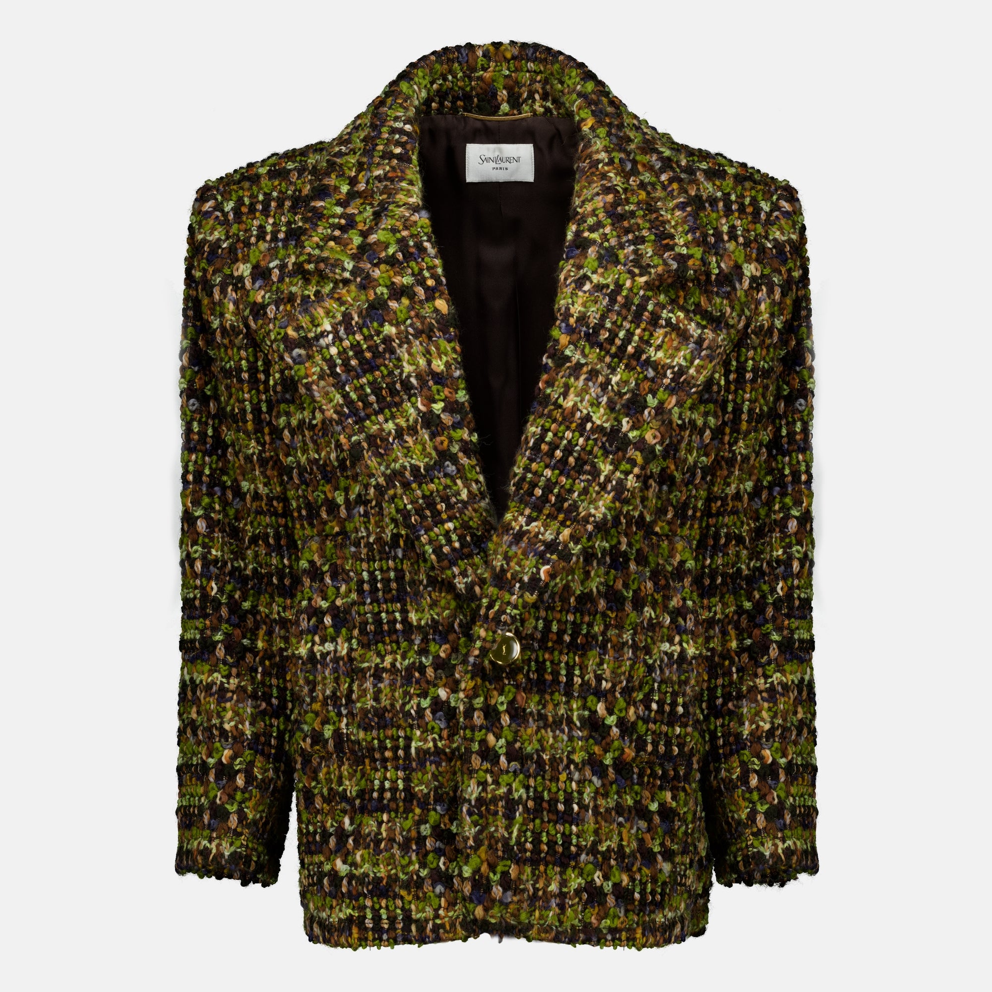 Manteaux カーキツイードジャケット Saint Laurent Kaki Femme