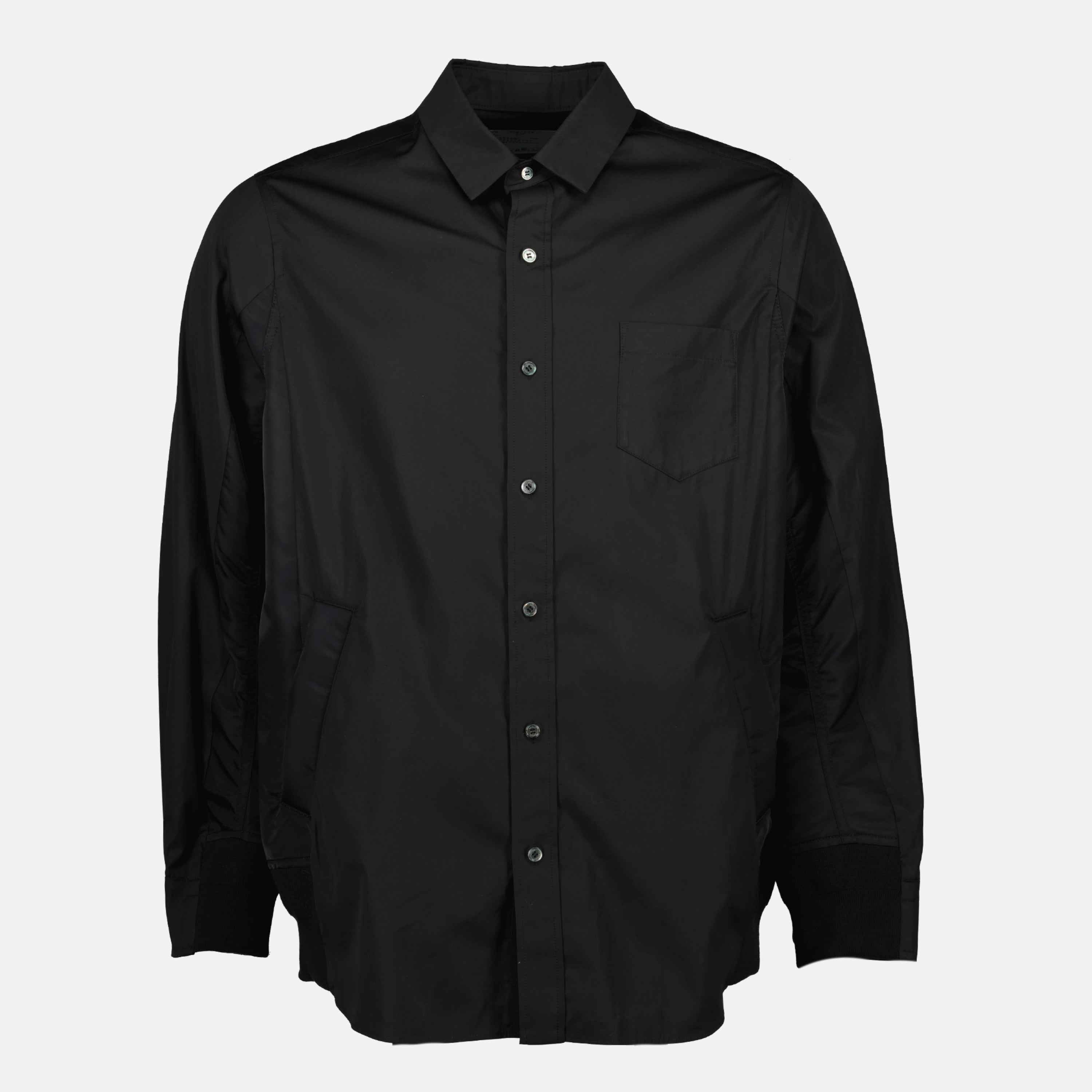 Shirts Shirt in Poplin and Nylon Sacai Black Men