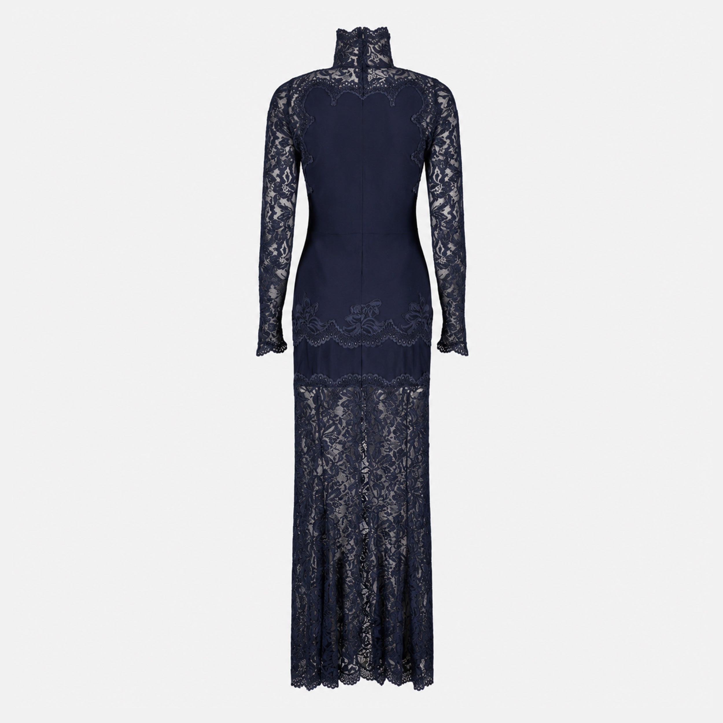 Robes Vestido Largo de Encaje Azul Marino Rabanne Bleu foncé Femme