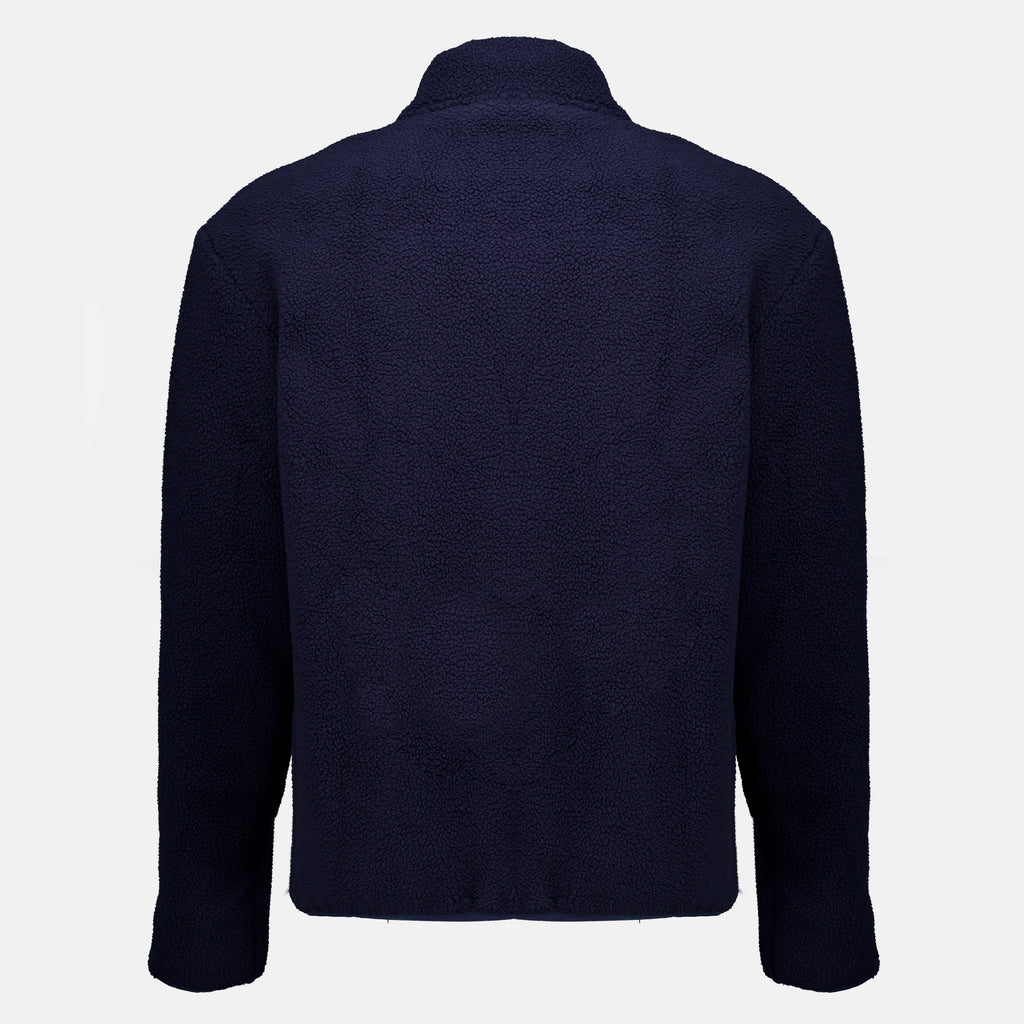 Vestes Sherpa Slogan Zippered Jacket Drole De Monsieur Bleu foncé Homme