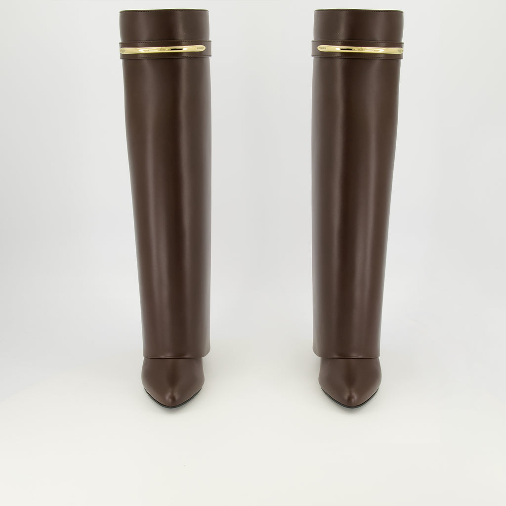 Bottes Brown Leather Shark Boots Givenchy Marron Femme