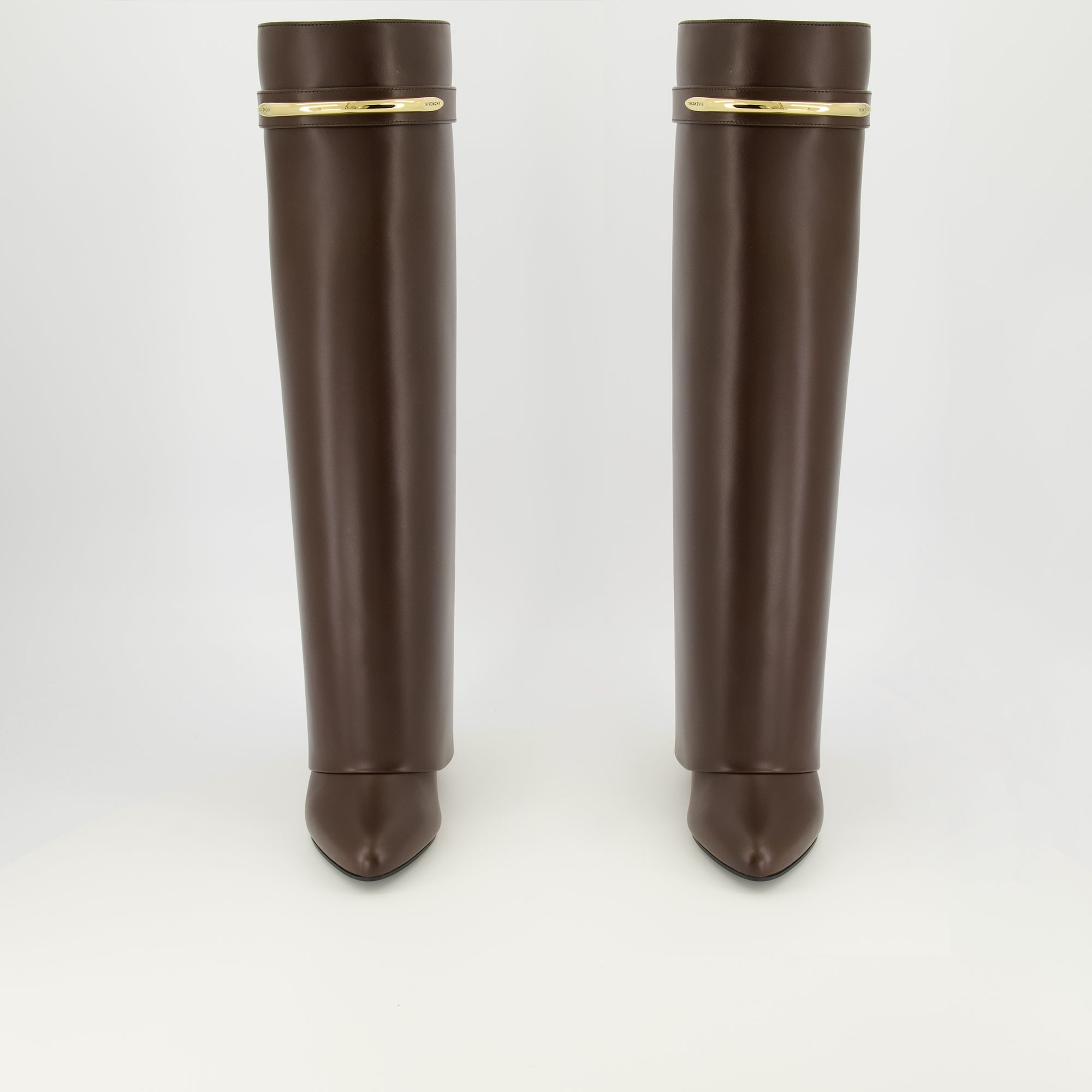 Bottes Brown Leather Shark Boots Givenchy Marron Femme