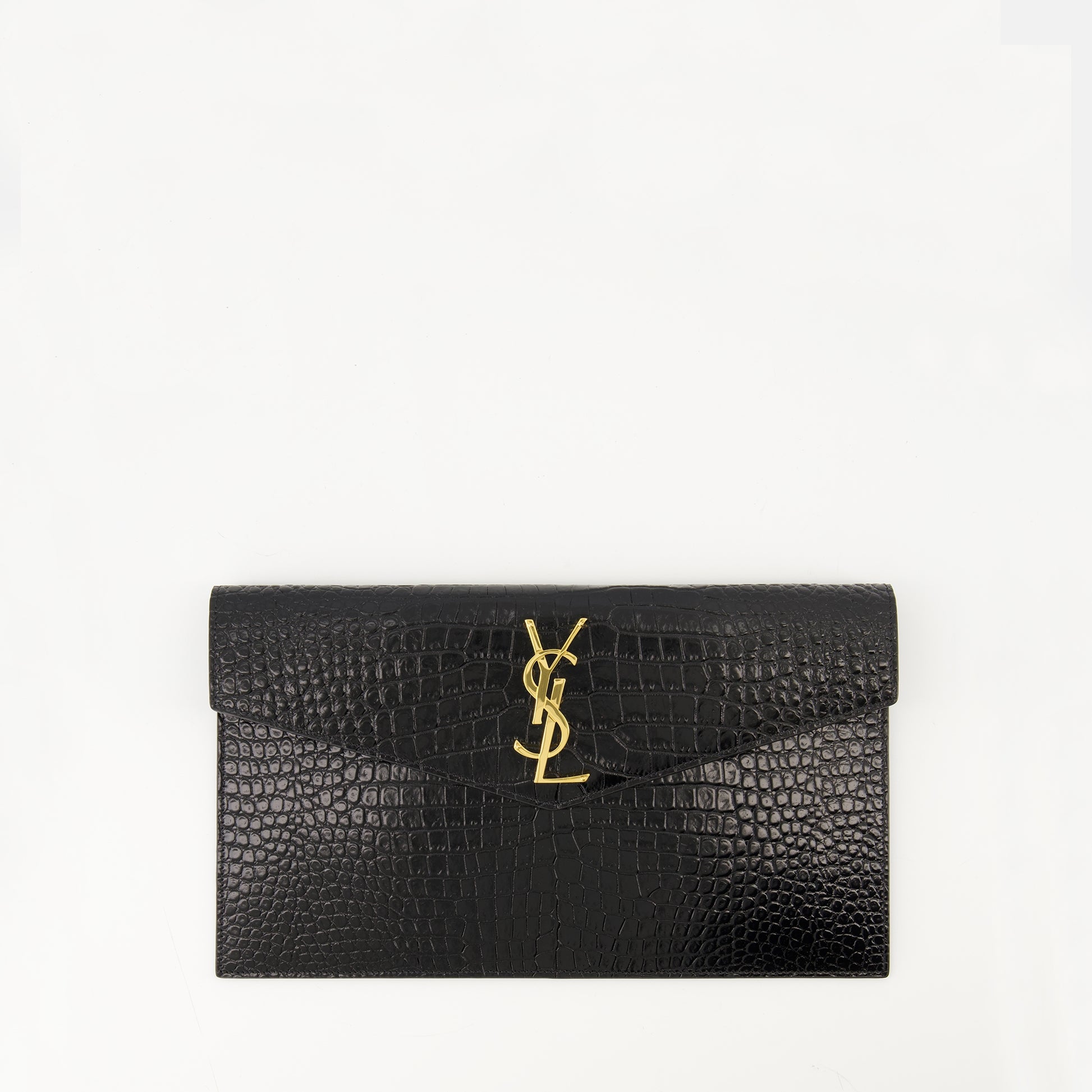 Saint Laurent Grey Patent Leather Clutch Bag Patent Leather Clutch