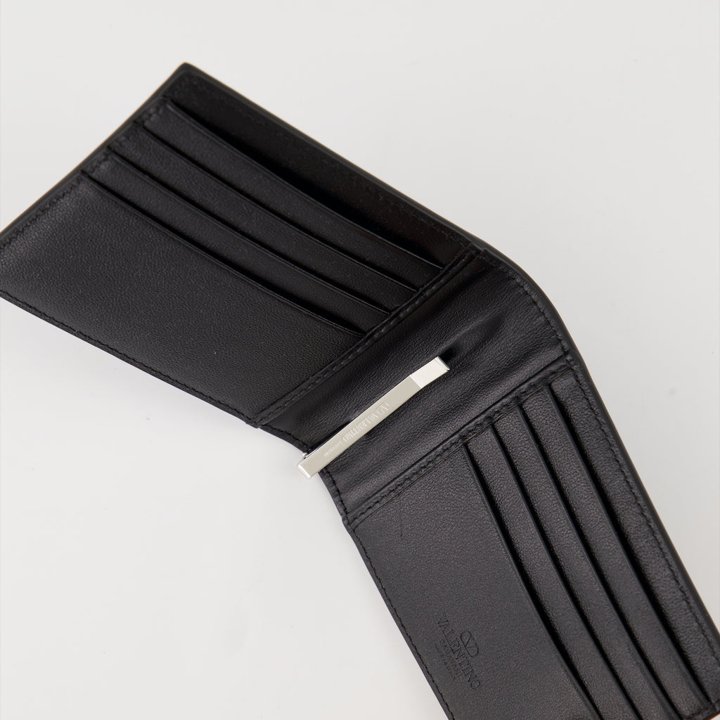 Kleine lederwaren Portefeuille VLogo Valentino Garavani Schwarz Homme