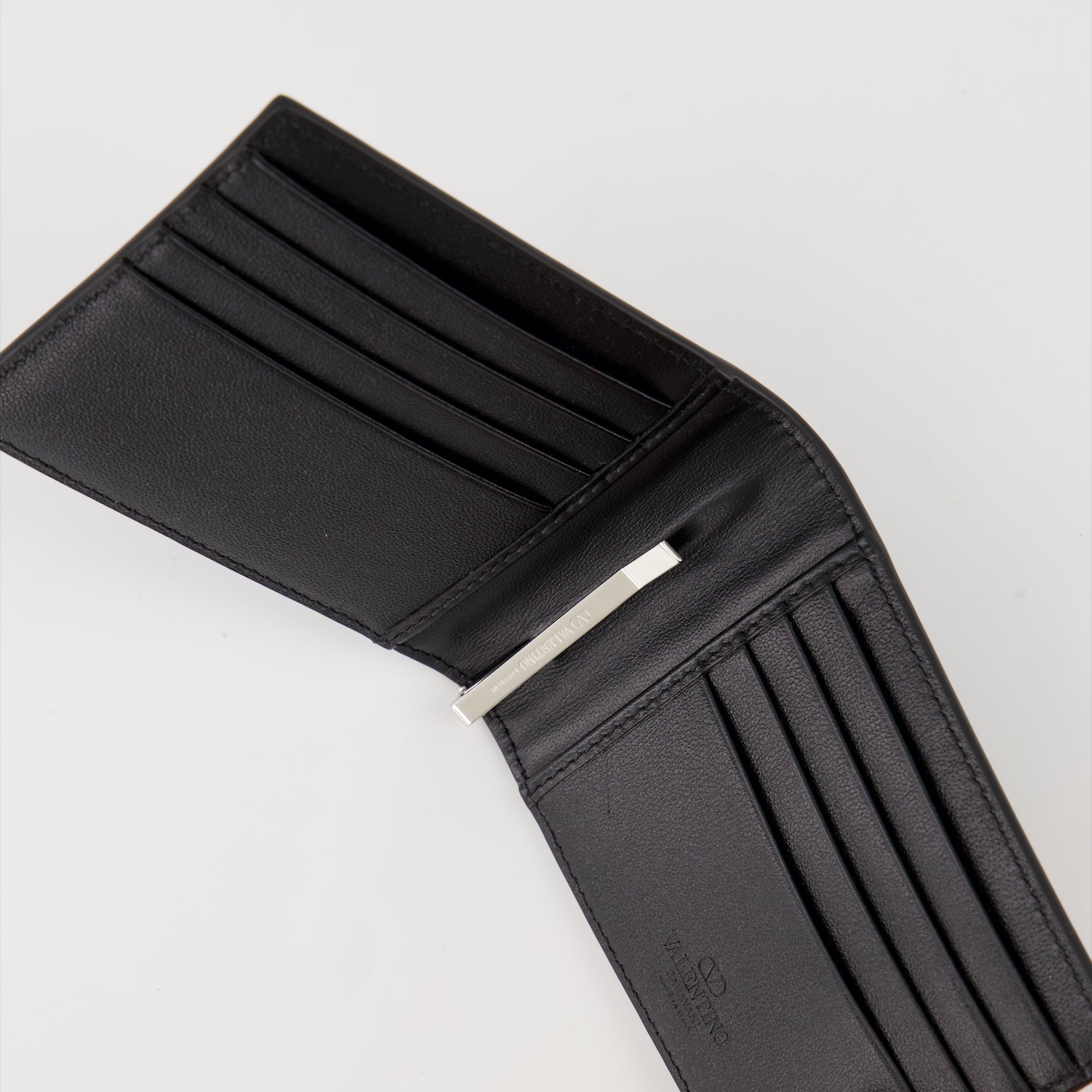 Kleine lederwaren Portefeuille VLogo Valentino Garavani Schwarz Homme