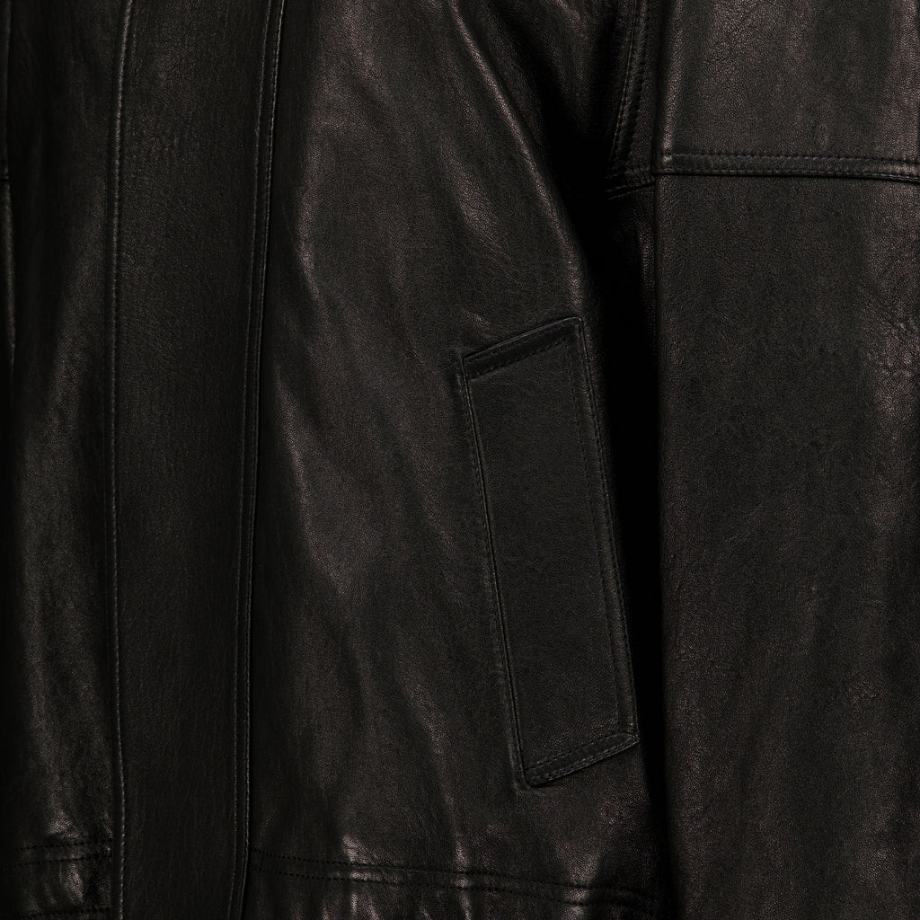 Manteaux ブラックヴィンテージレザージャケット Saint Laurent Noir Femme