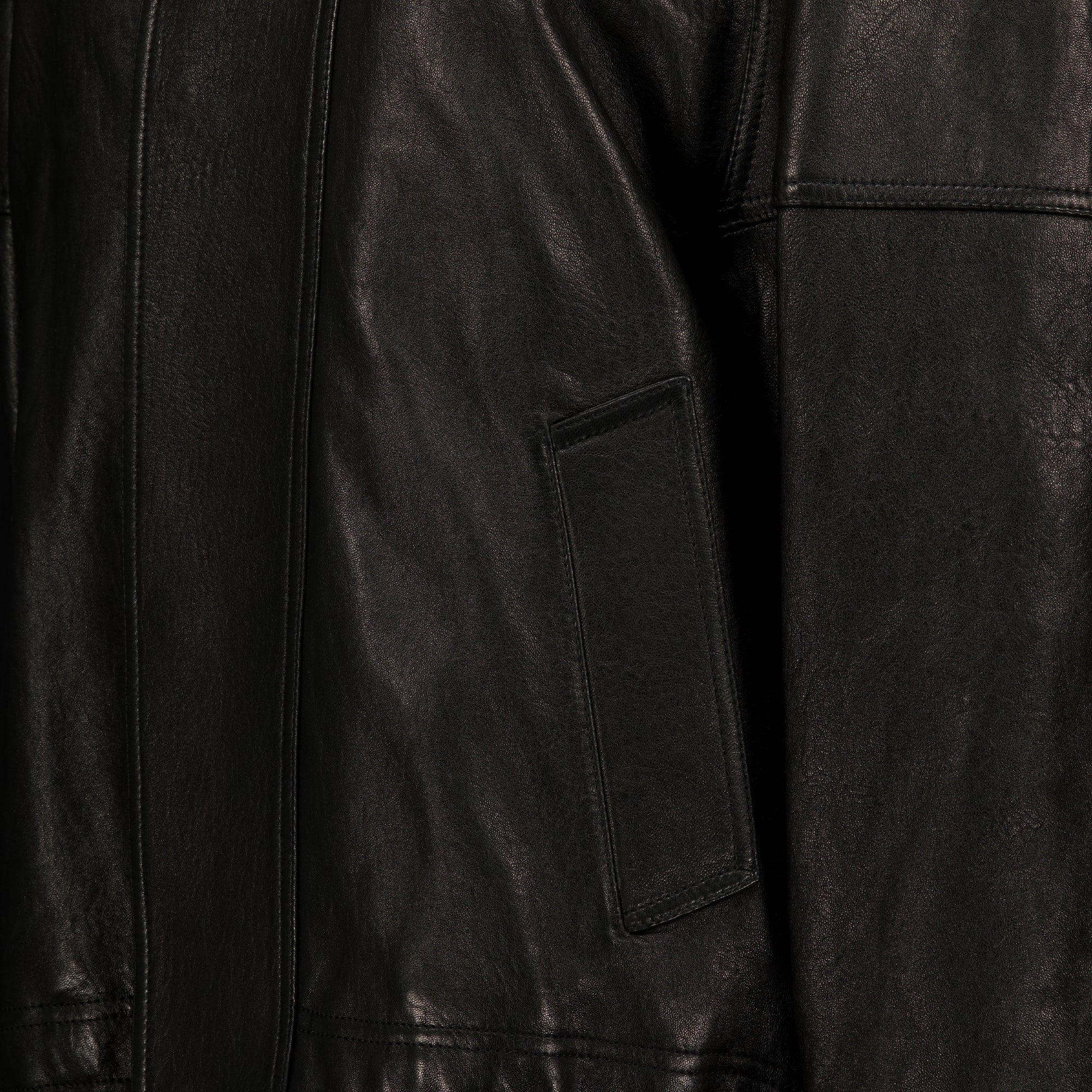 Manteaux ブラックヴィンテージレザージャケット Saint Laurent Noir Femme