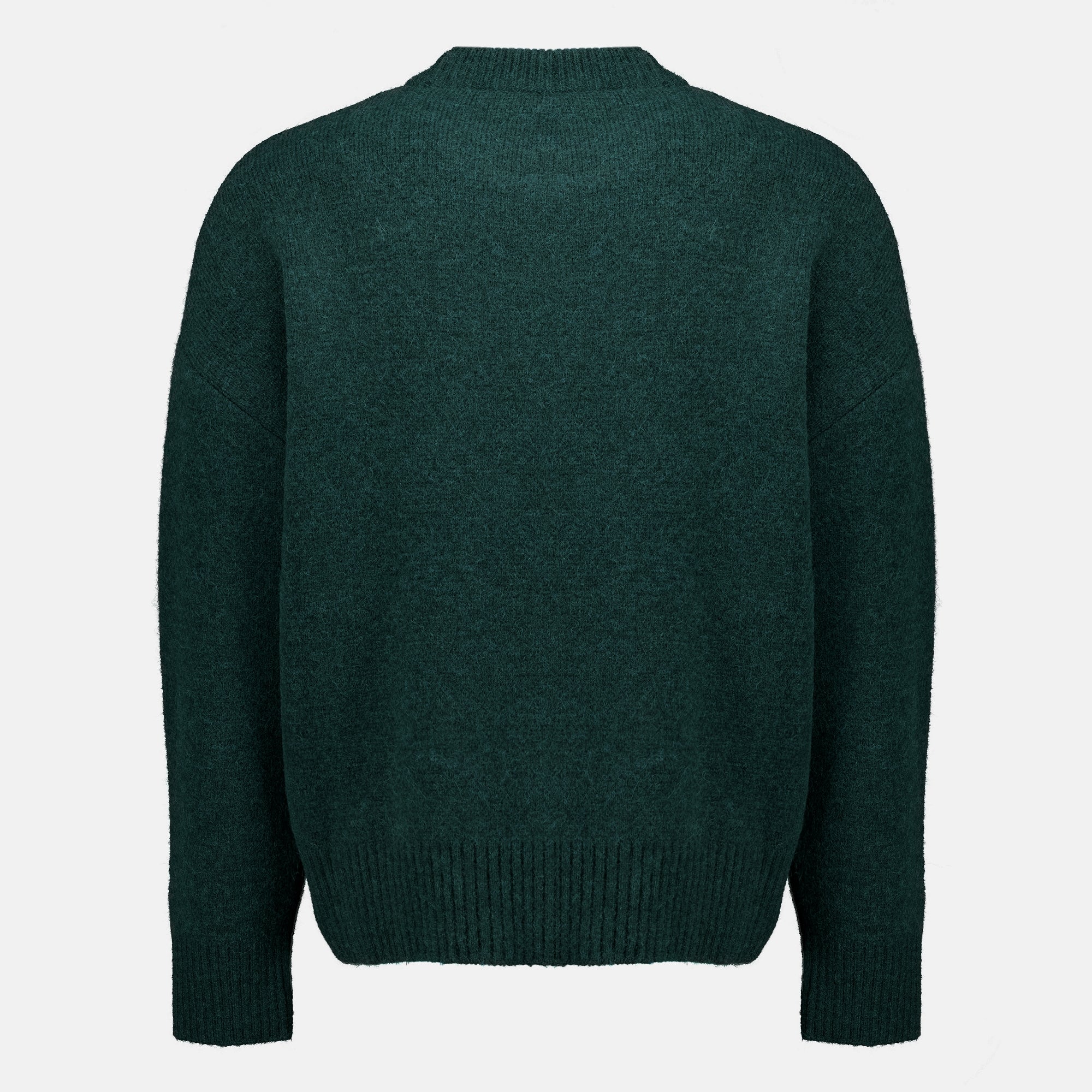 Maille AMI Green Heart Sweater in Alpaca Ami PARIS Vert Unisexe