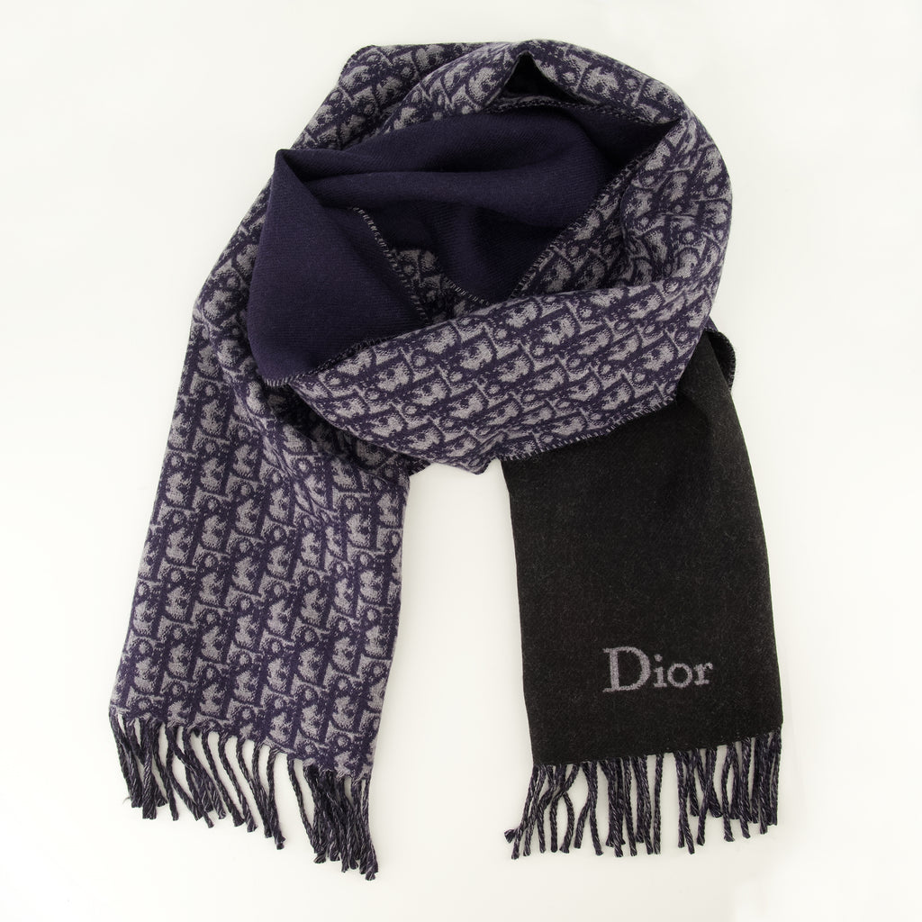Écharpes, foulards et gants Écharpe double face Dior Oblique Dior Bleu foncé Homme