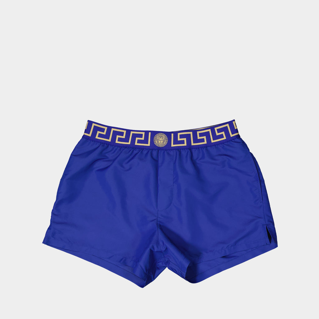 Beachwear Medusa Greca Swim Shorts Versace Blue Homme