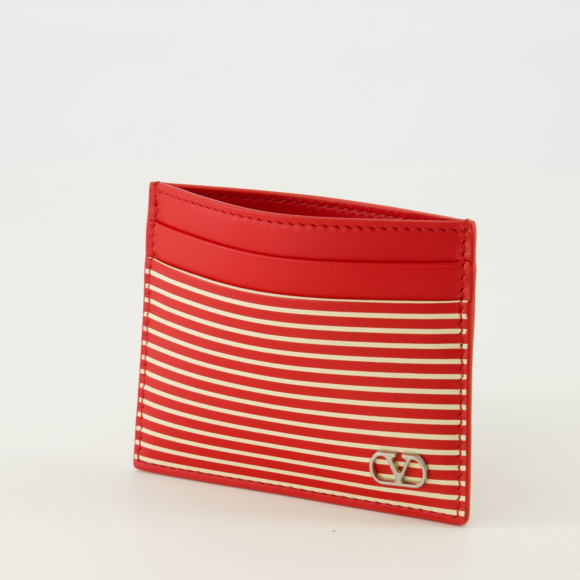 Petite maroquinerie Striped Red Vlogo Card Holder Valentino Garavani Rouge Homme