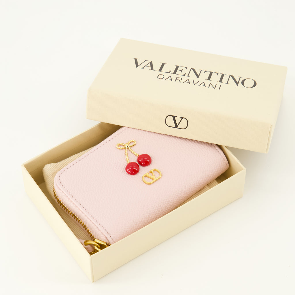 Petite maroquinerie チェリーフィック ピンク ZIP ウォレット Valentino Garavani Rose Femme