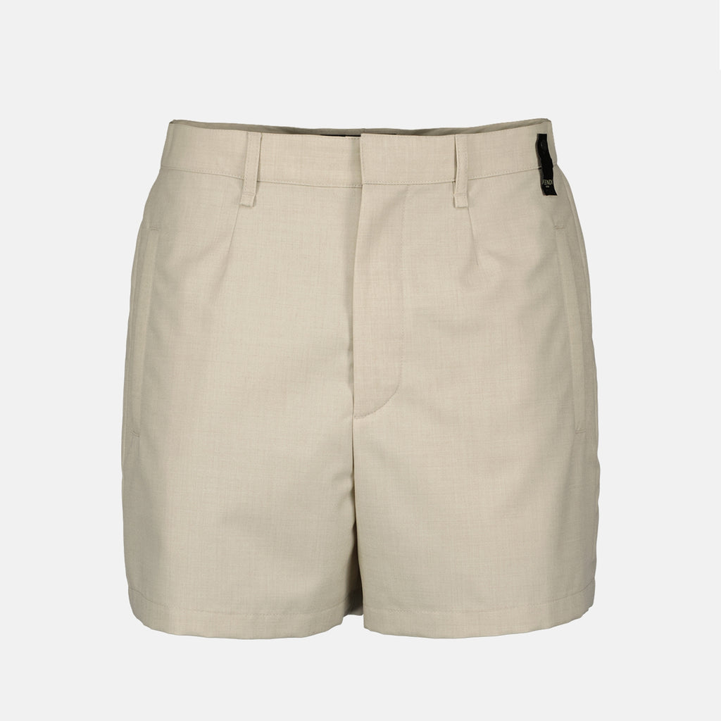 Shorts Wool Shorts Fendi Beige Homme