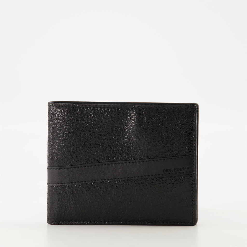 Petite maroquinerie Portefeuille en cuir texturé Dior Noir Homme
