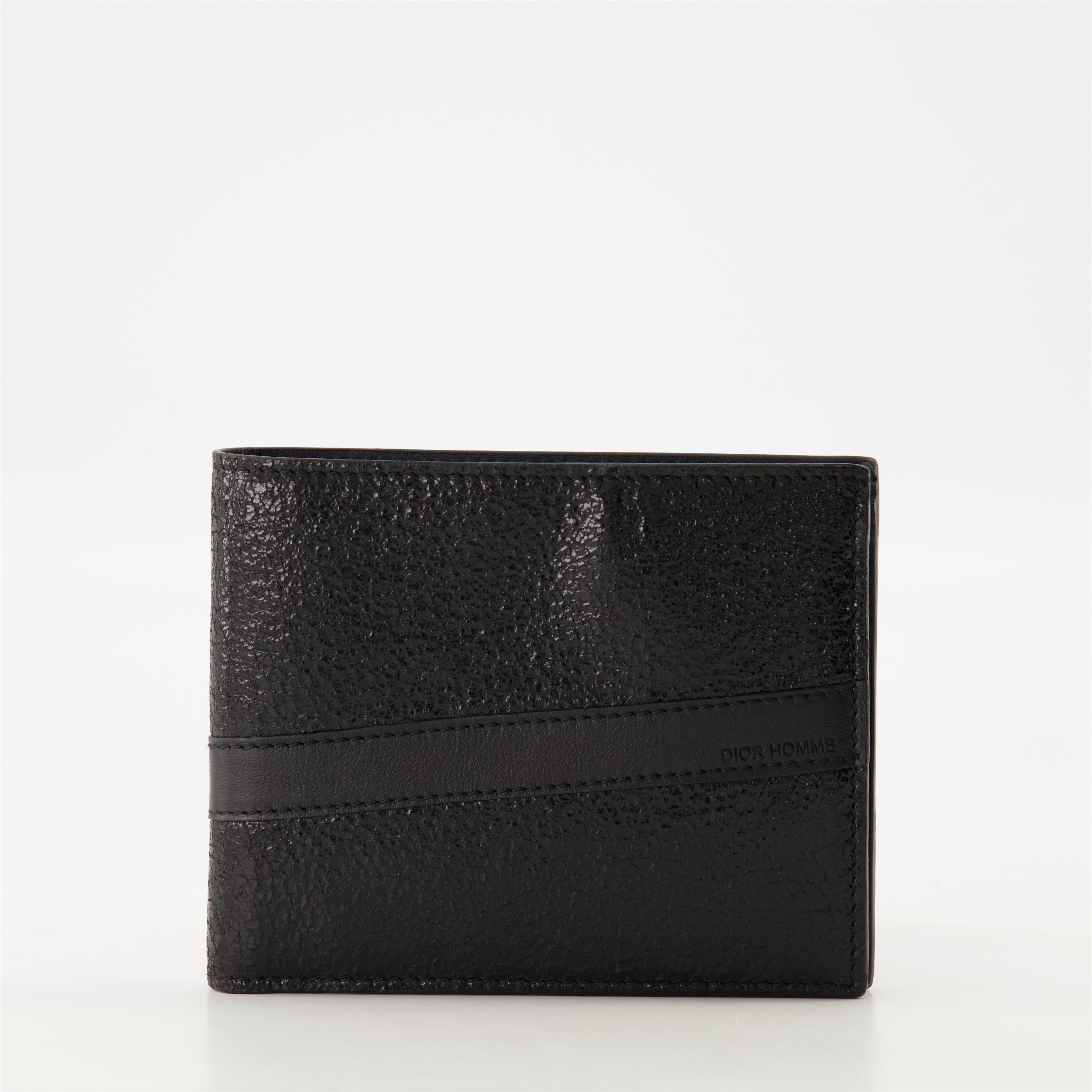 Portefeuille en cuir texturé