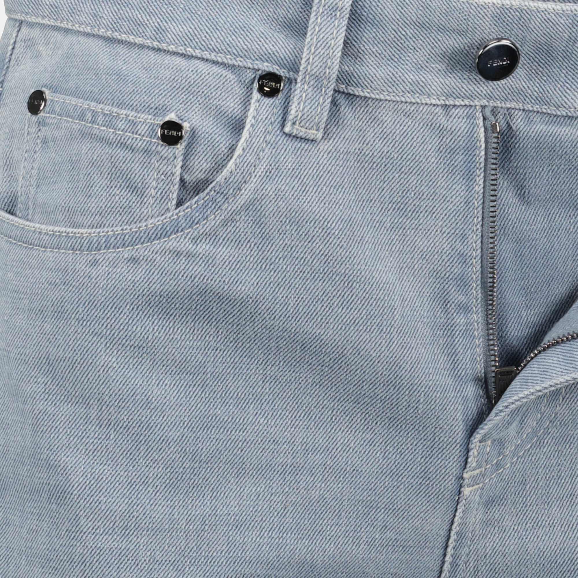 Pantaloni Pantaloni in Denim Fendi Grigio Femme