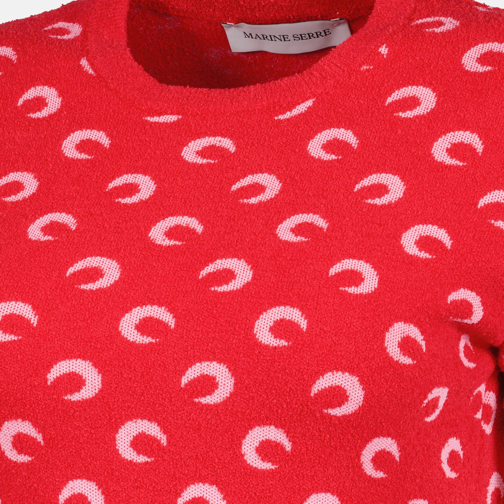 T-shirts ムーンブークルトップ レッド Marine Serre Rouge Femme