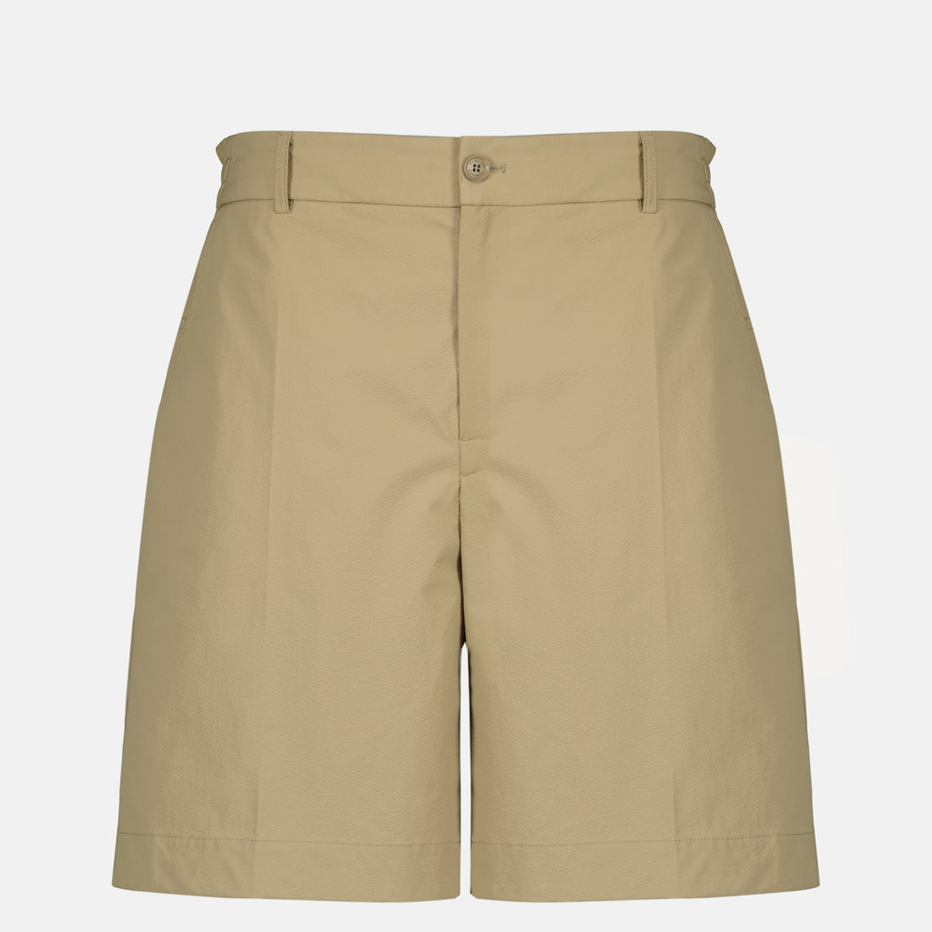 Shorts Calções de Seersucker Beige Moncler Beige Homme