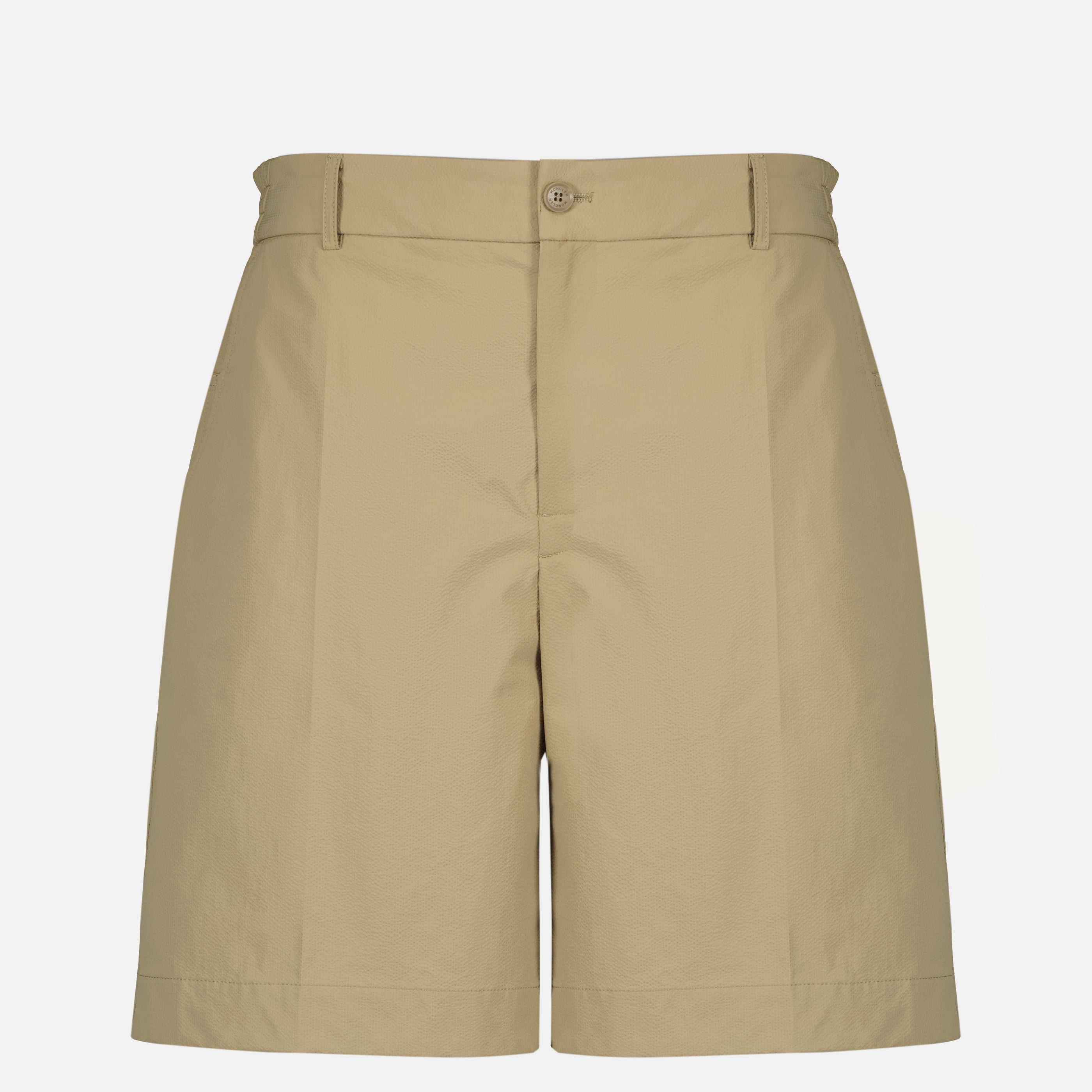 Shorts Short beige en seersucker Moncler Beige Homme