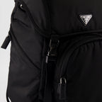 Mochilas Mochila de Couro Saffiano e Re-Nylon Prada Preto Homme