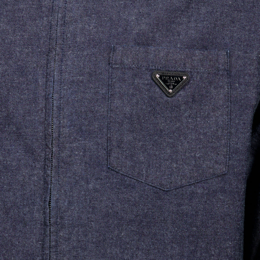 Chemises Chemise en chambray Prada Bleu foncé Homme
