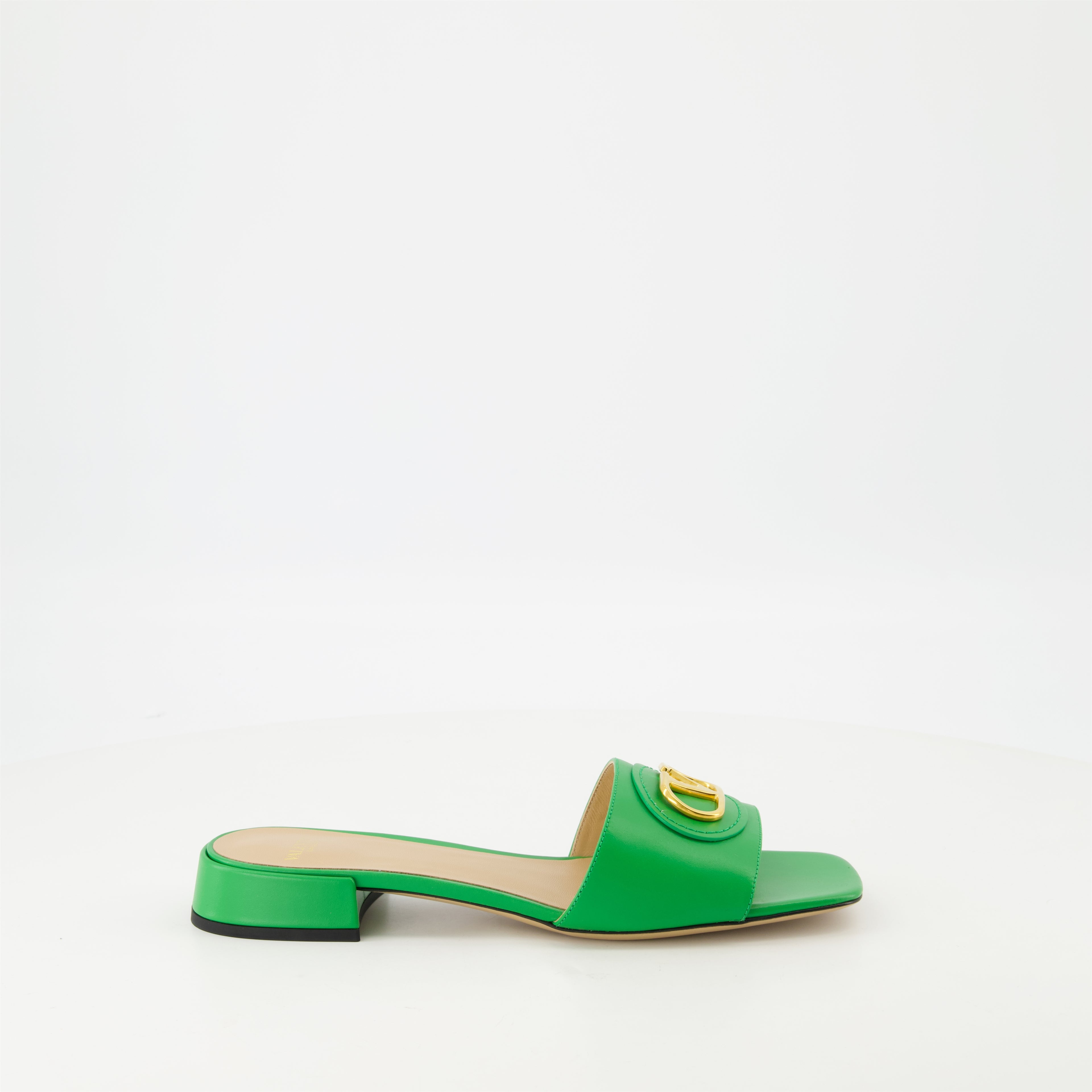 オープントゥシューズ VLogoミュール Valentino Garavani 緑 Femme