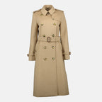 Imagen del abrigo trench largo Kensington de Burberry para mujer - Temporada Otoño-Invierno 2025 - Vista Frontal